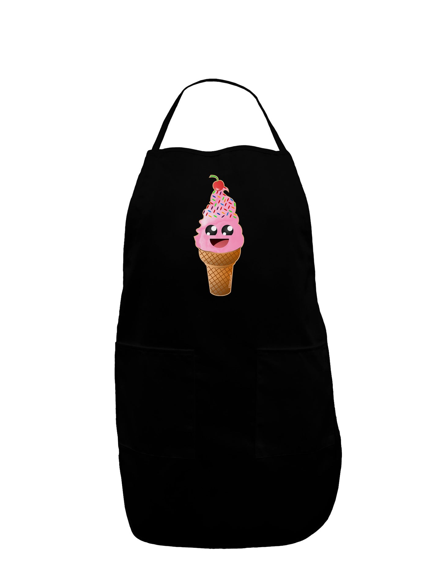 Cute Ice Cream Cone Plus Size Apron-Bib Apron-TooLoud-Black-Plus-Size-Davson Sales