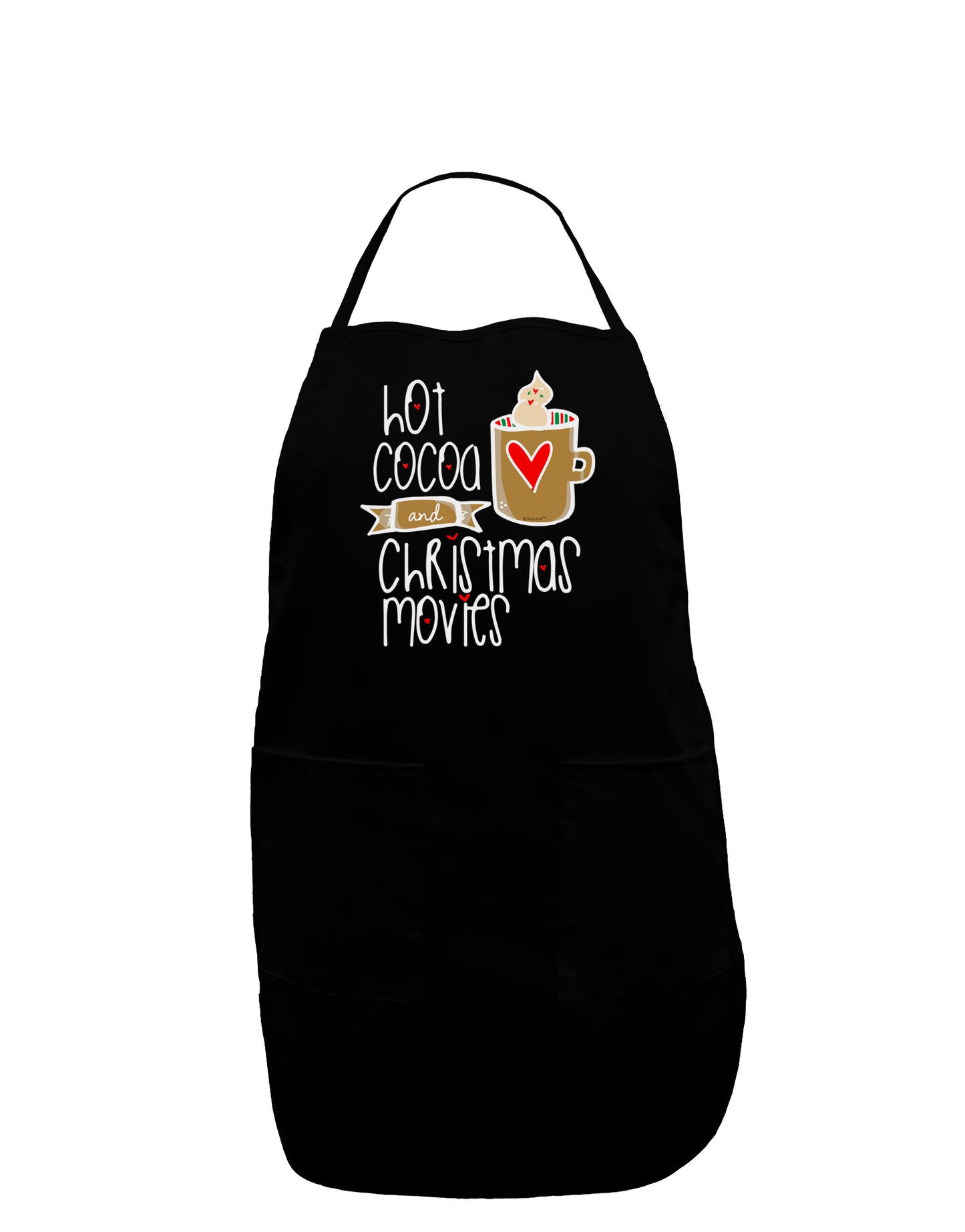 Hot Cocoa and Christmas Movies Dark Plus Size Dark Apron-Bib Apron-TooLoud-Black-Plus-Size-Davson Sales