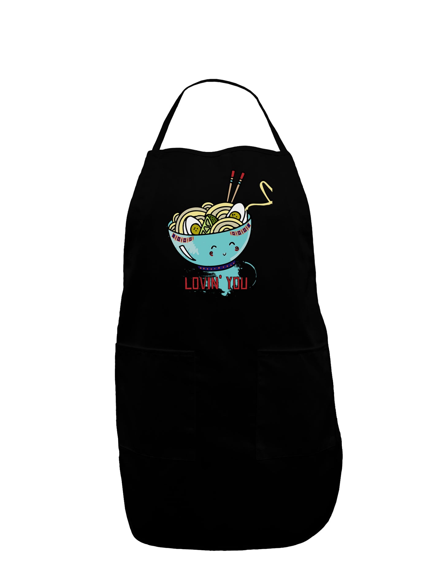 TooLoud Matching Lovin You Blue Pho Bowl Dark Plus Size Dark Apron-Bib Apron-TooLoud-Black-Plus-Size-Davson Sales