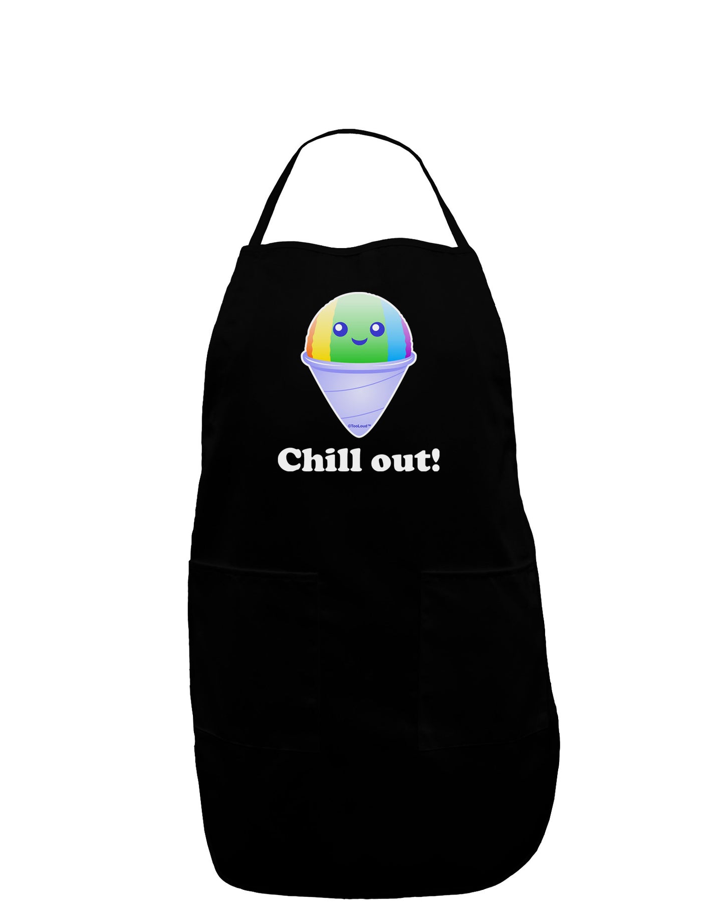 Cute Shaved Ice Chill Out Dark Adult Apron-Bib Apron-TooLoud-Black-One-Size-Davson Sales