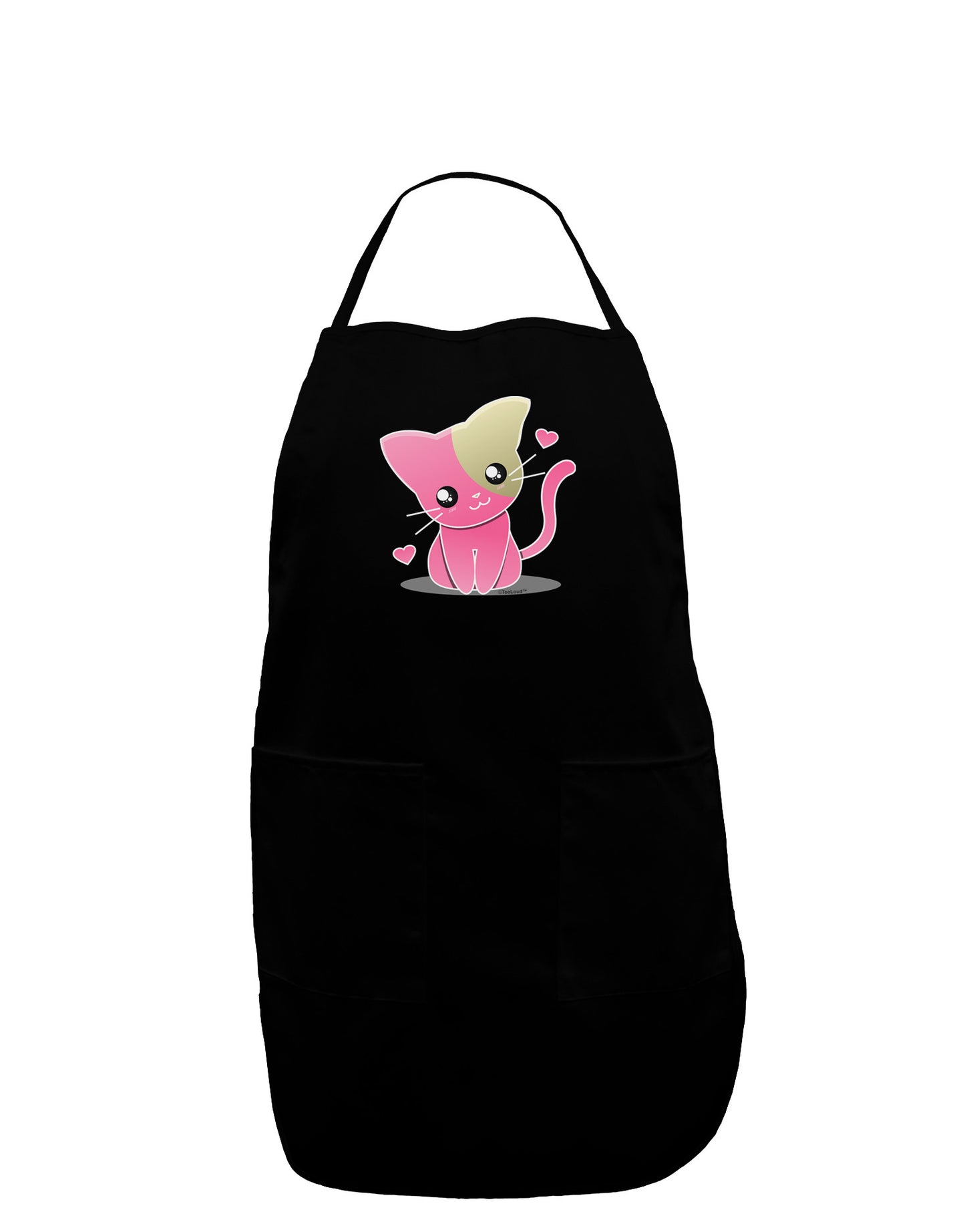 Kawaii Kitty Plus Size Apron-Bib Apron-TooLoud-Black-Plus-Size-Davson Sales