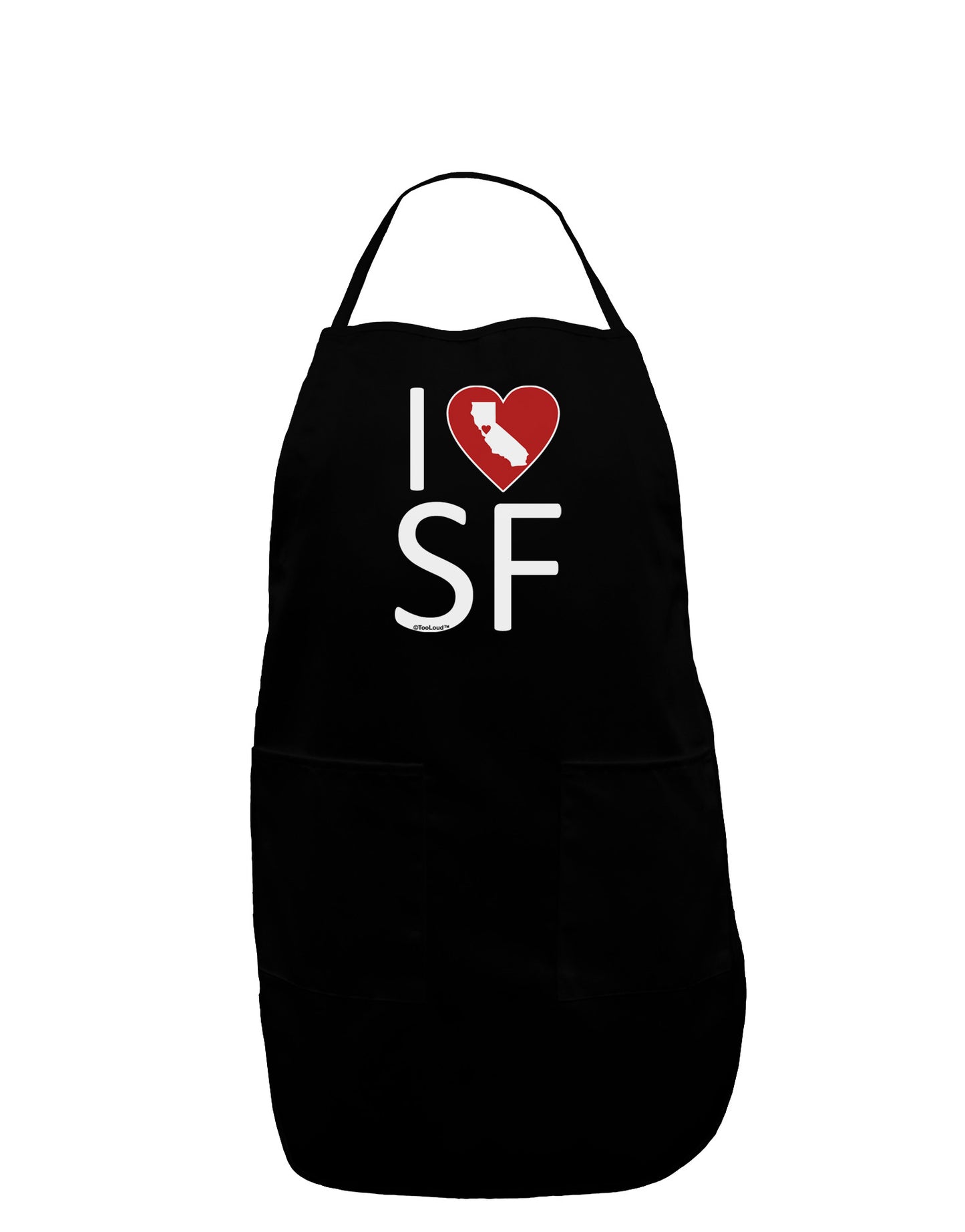 I Heart San Francisco Plus Size Dark Apron-Bib Apron-TooLoud-Black-Plus-Size-Davson Sales
