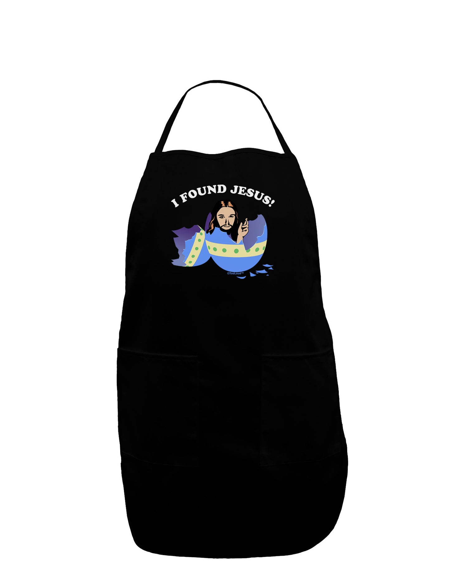 I Found Jesus - Easter Egg Dark Adult Apron-Bib Apron-TooLoud-Black-One-Size-Davson Sales