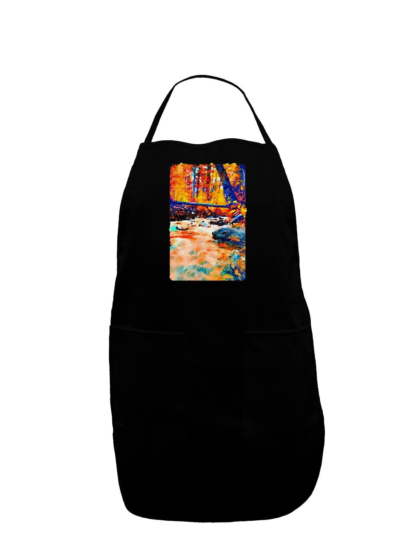 Mt Shavano Colorado Watercolor Plus Size Apron-Bib Apron-TooLoud-Black-Plus-Size-Davson Sales