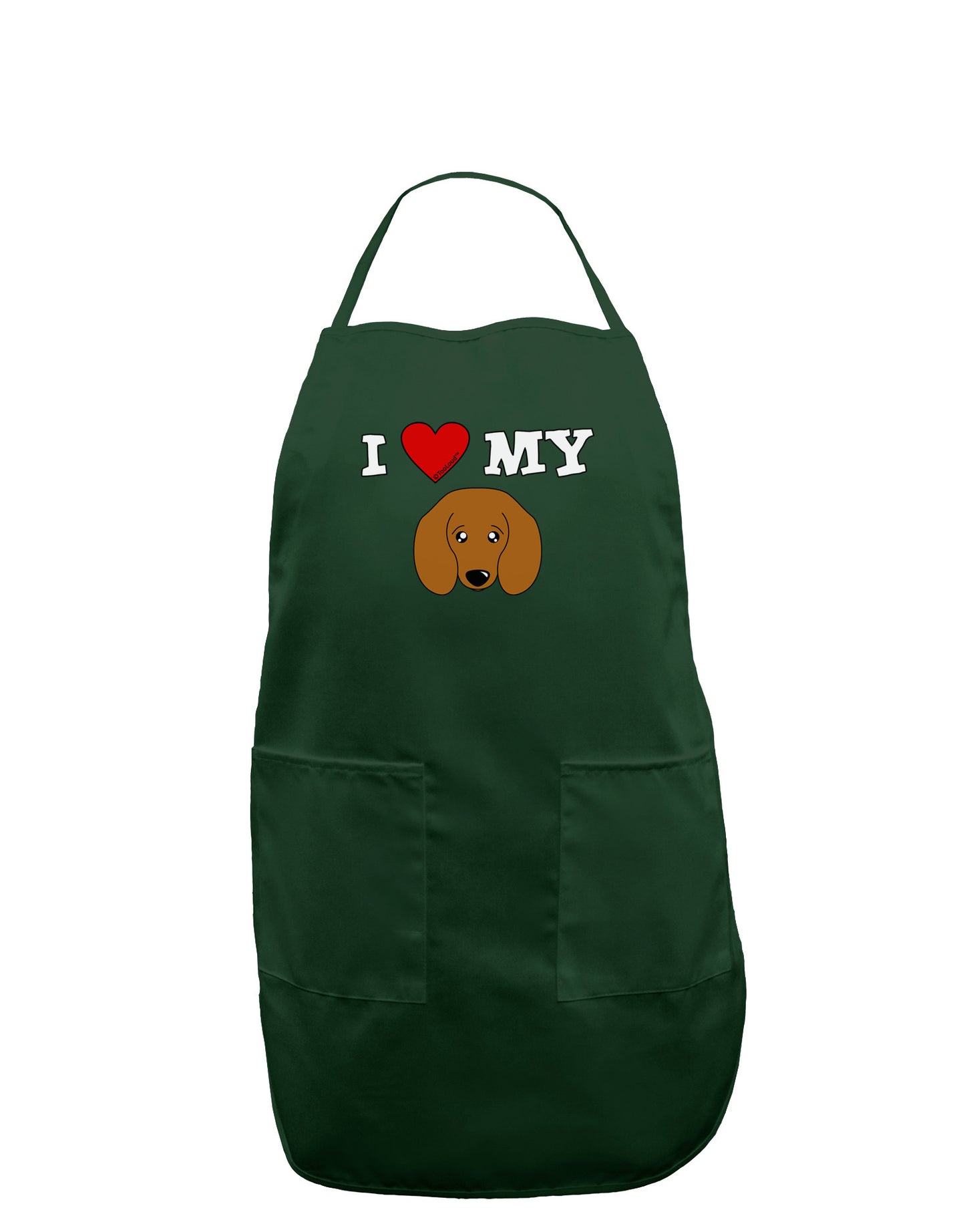 I Heart My - Cute Doxie Dachshund Dog Dark Adult Apron by TooLoud-Bib Apron-TooLoud-Hunter-One-Size-Davson Sales