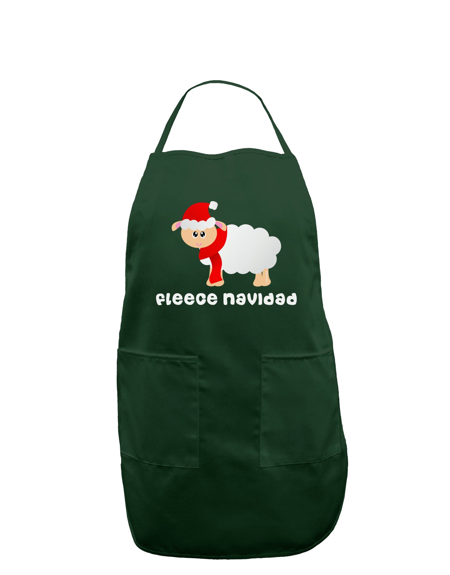Fleece Navidad Christmas Sheep Dark Adult Apron-Bib Apron-TooLoud-Hunter-One-Size-Davson Sales