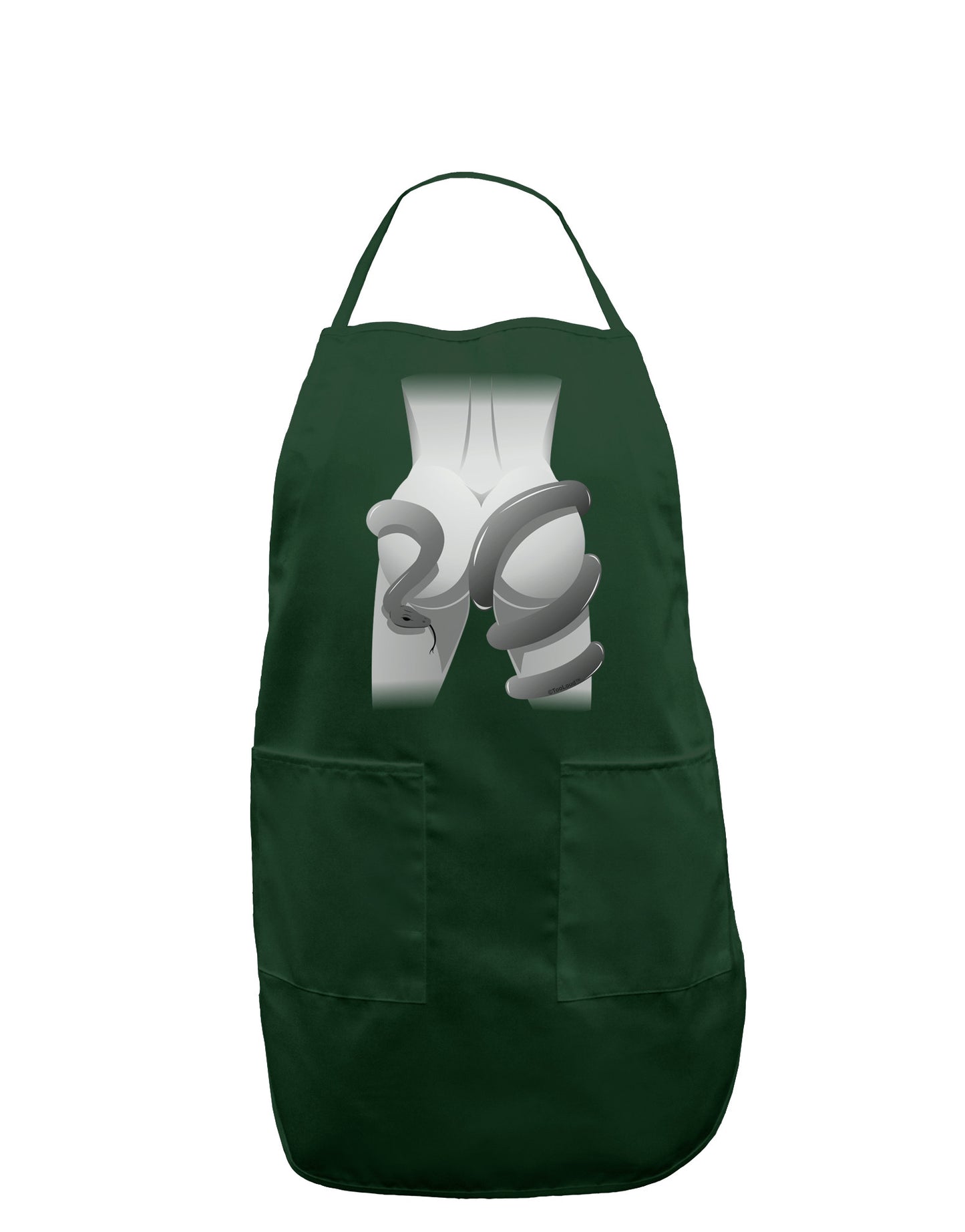 Lady Anaconda Design Grayscale Dark Adult Apron-Bib Apron-TooLoud-Hunter-One-Size-Davson Sales