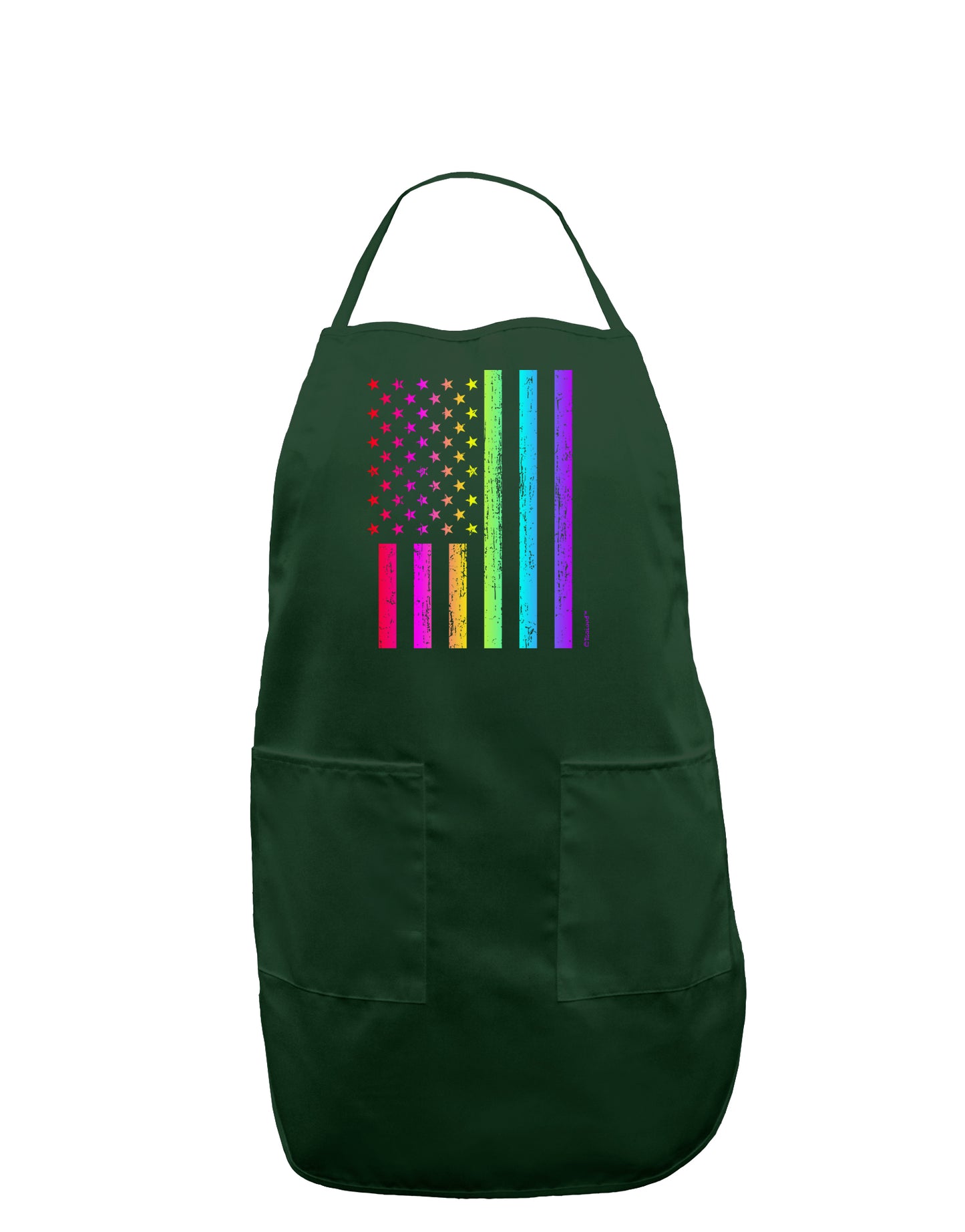 American Pride - Rainbow Flag Dark Adult Apron-Bib Apron-TooLoud-Hunter-One-Size-Davson Sales