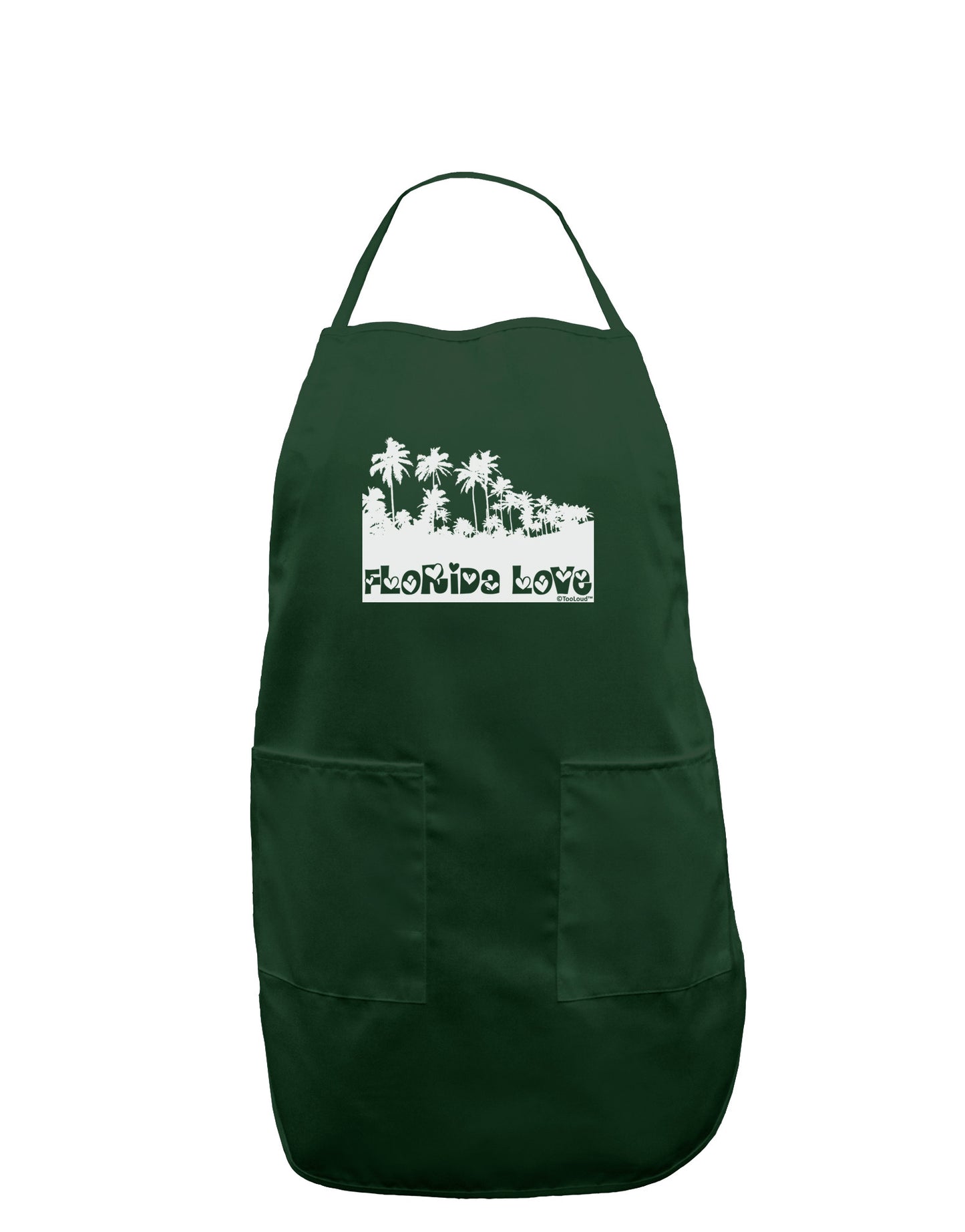 Florida Love - Palm Trees Cutout Design Dark Adult Apron by TooLoud-Bib Apron-TooLoud-Hunter-One-Size-Davson Sales