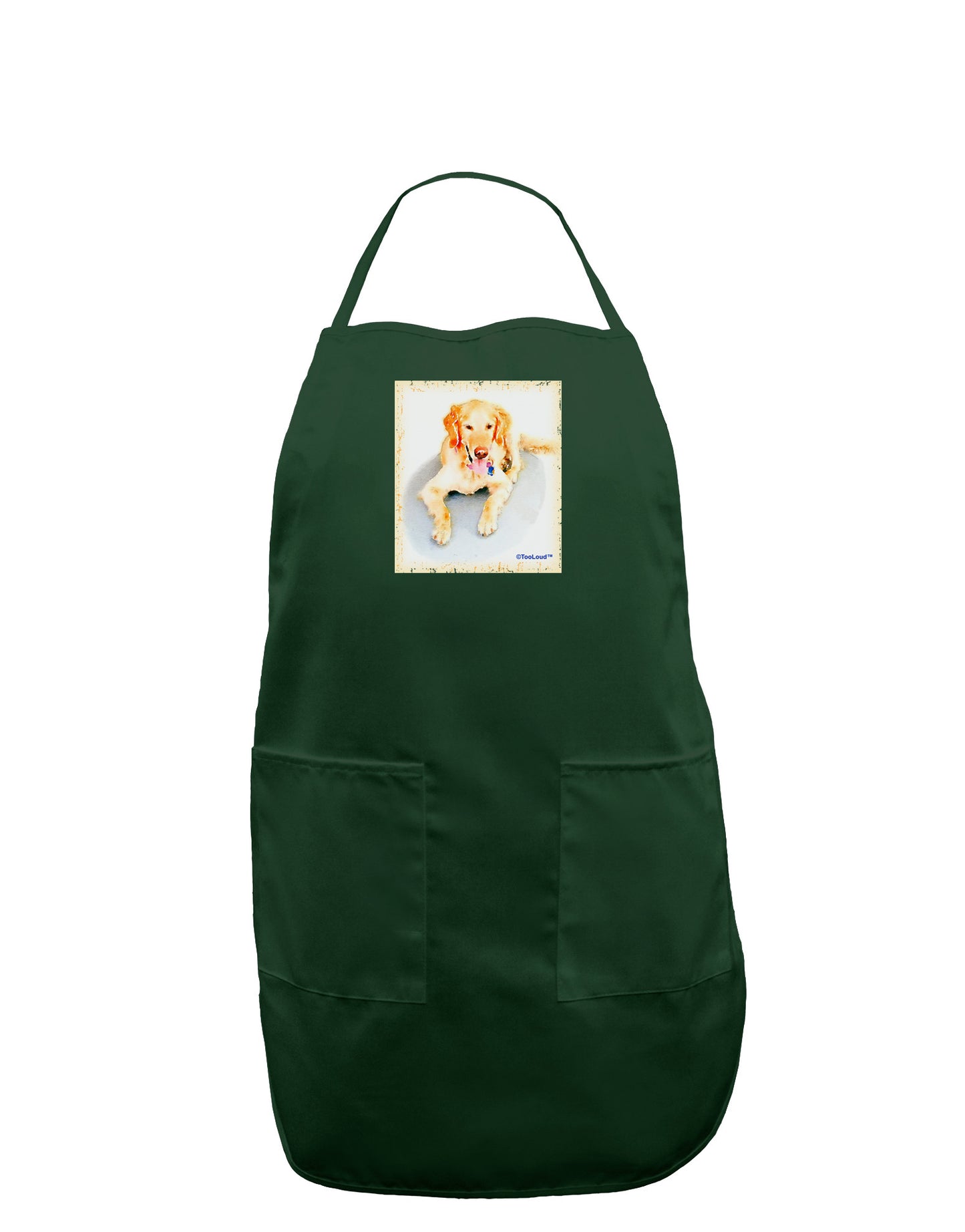 Laying Retriever Watercolor Dark Adult Apron-Bib Apron-TooLoud-Hunter-One-Size-Davson Sales