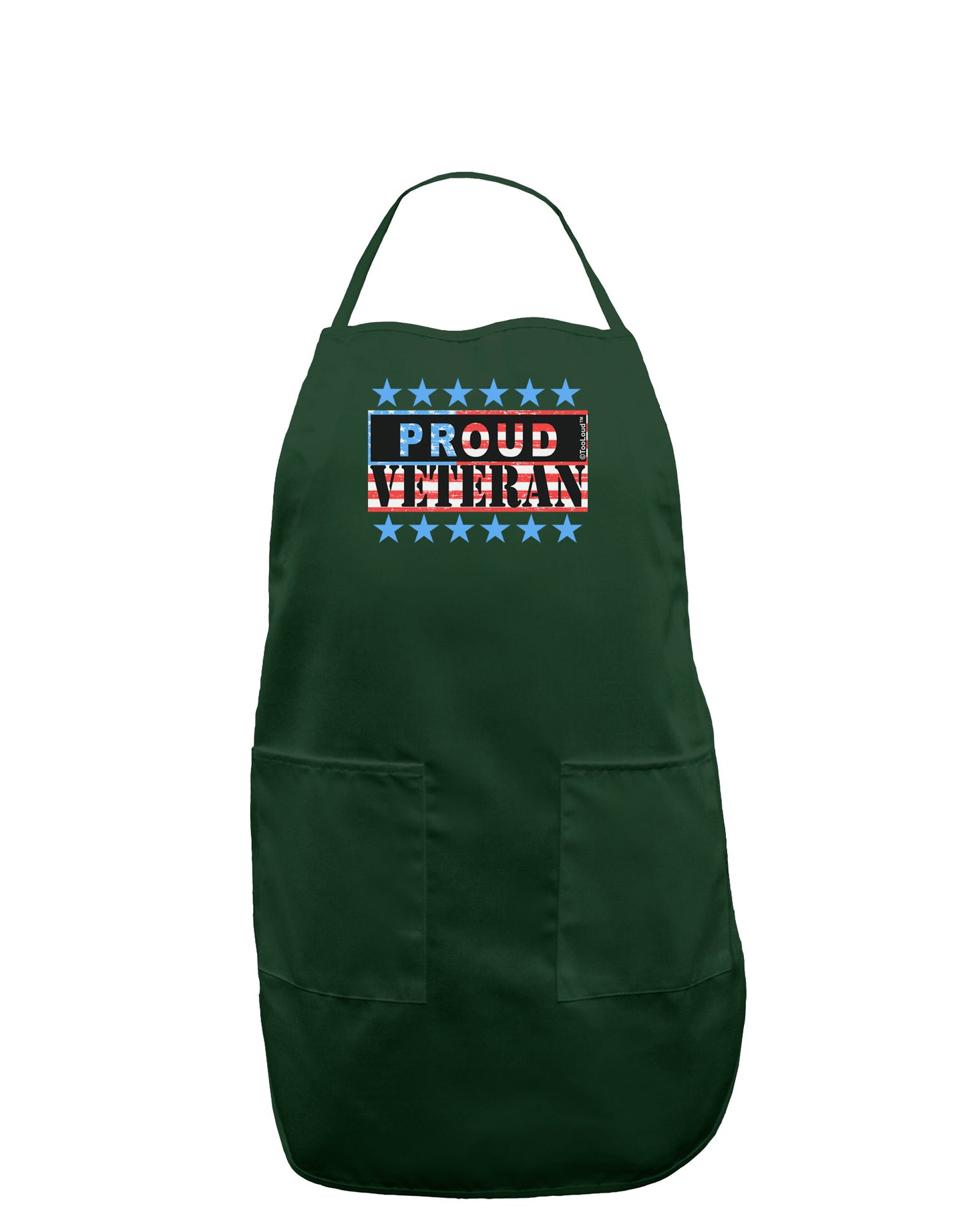 Proud Veteran Flag Dark Adult Apron-Bib Apron-TooLoud-Hunter-One-Size-Davson Sales