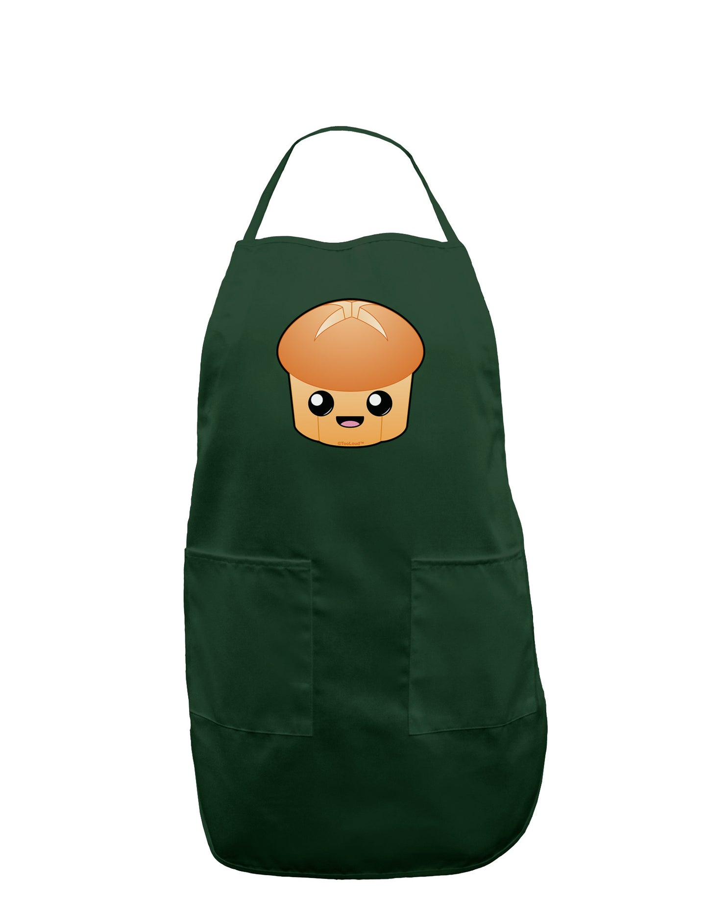 Cute Dinner Roll Dark Adult Apron-Bib Apron-TooLoud-Hunter-One-Size-Davson Sales