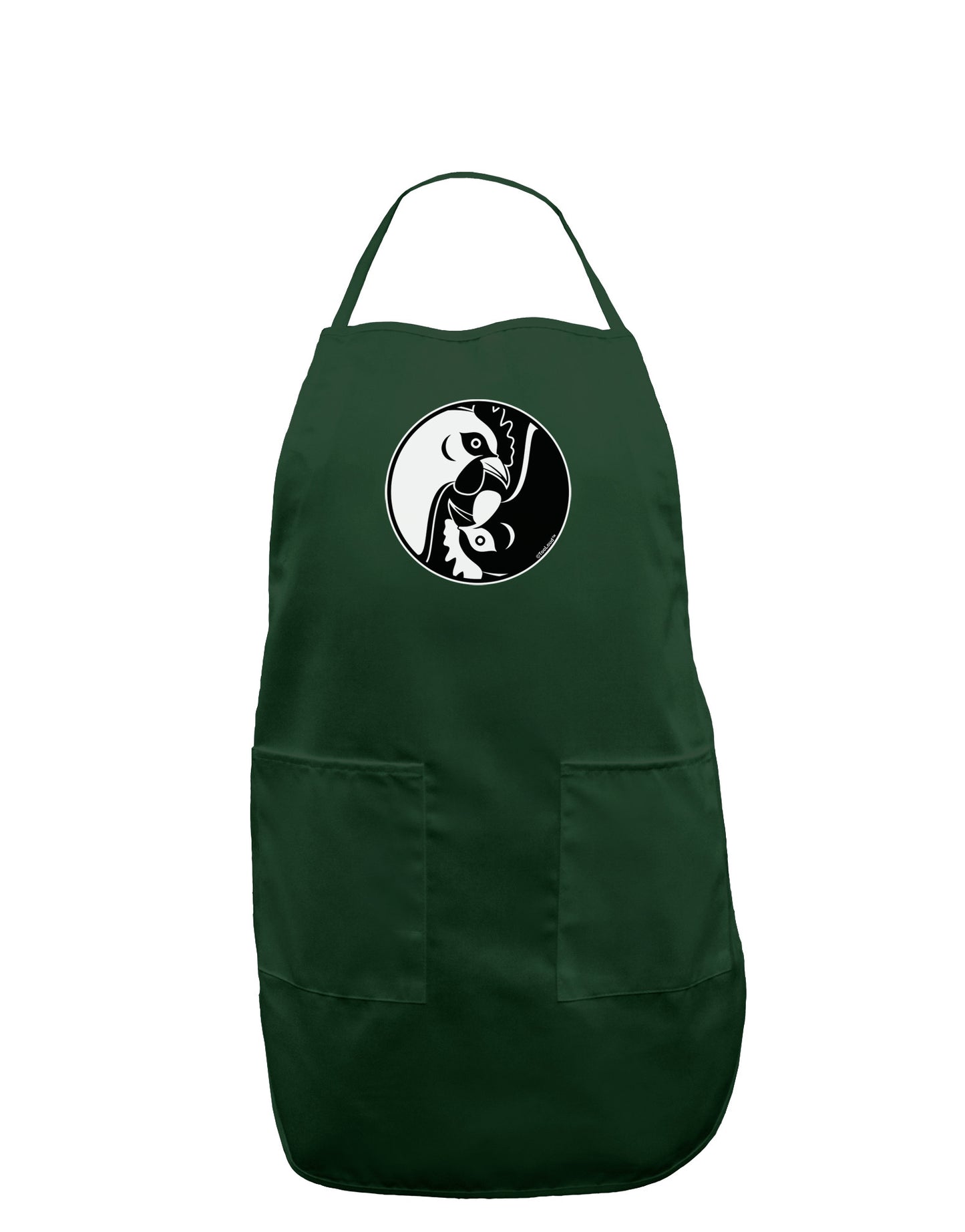 TooLoud Yin Yang Chicken Dark Adult Apron-Bib Apron-TooLoud-Hunter-One-Size-Davson Sales