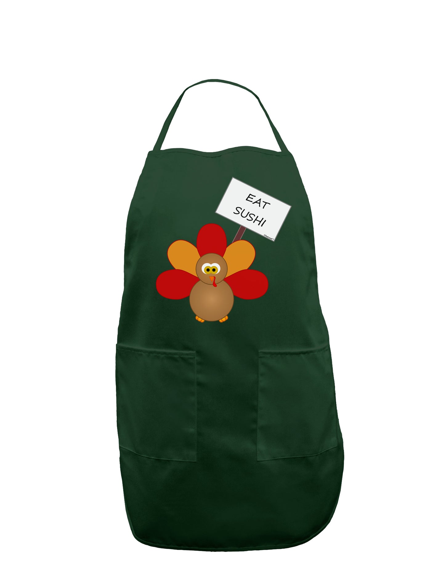 Eat Sushi Thanksgiving Turkey Dark Adult Apron-Bib Apron-TooLoud-Hunter-One-Size-Davson Sales