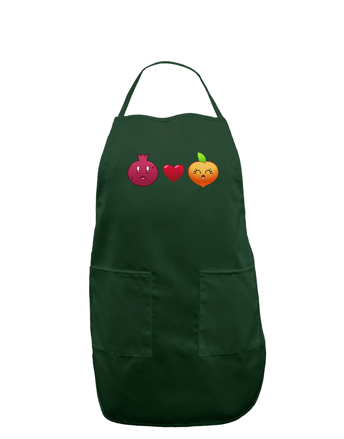 Pomegranate Heart Peach Dark Adult Apron-Bib Apron-TooLoud-Hunter-One-Size-Davson Sales