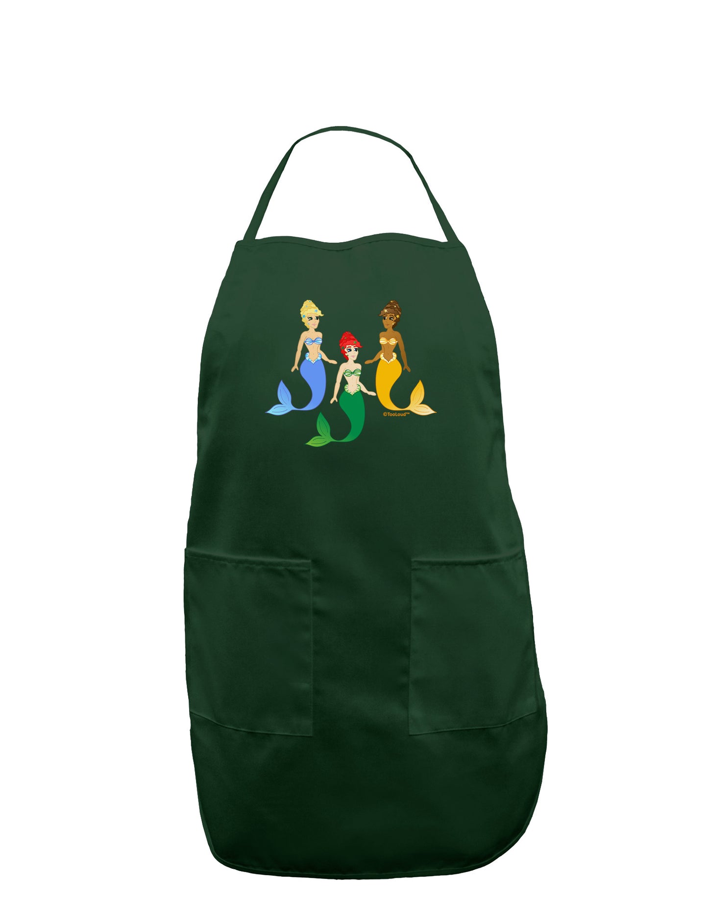 Three Mermaids Dark Adult Apron-Bib Apron-TooLoud-Hunter-One-Size-Davson Sales