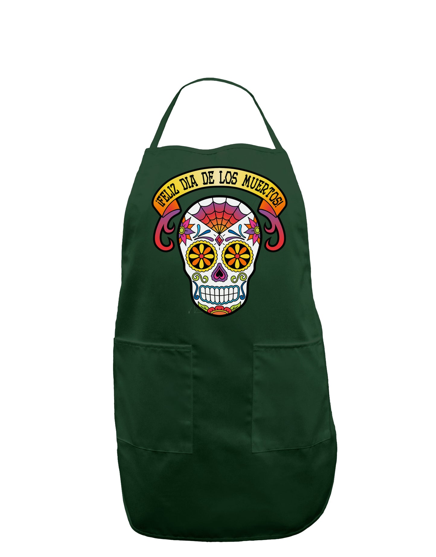 Feliz Dia de los Muertos Calavera Dark Adult Apron-Bib Apron-TooLoud-Hunter-One-Size-Davson Sales