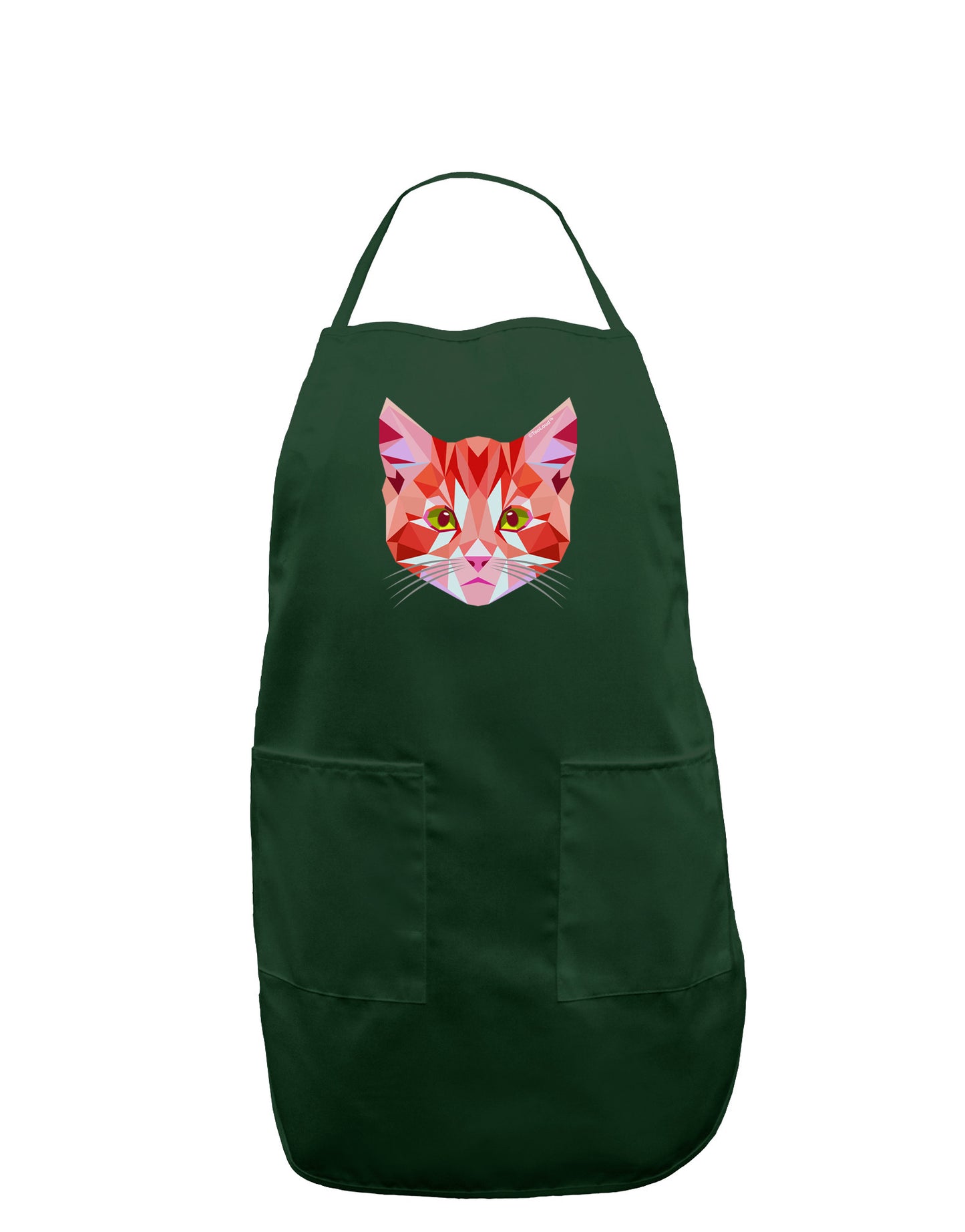 Geometric Kitty Red Dark Adult Apron-Bib Apron-TooLoud-Hunter-One-Size-Davson Sales