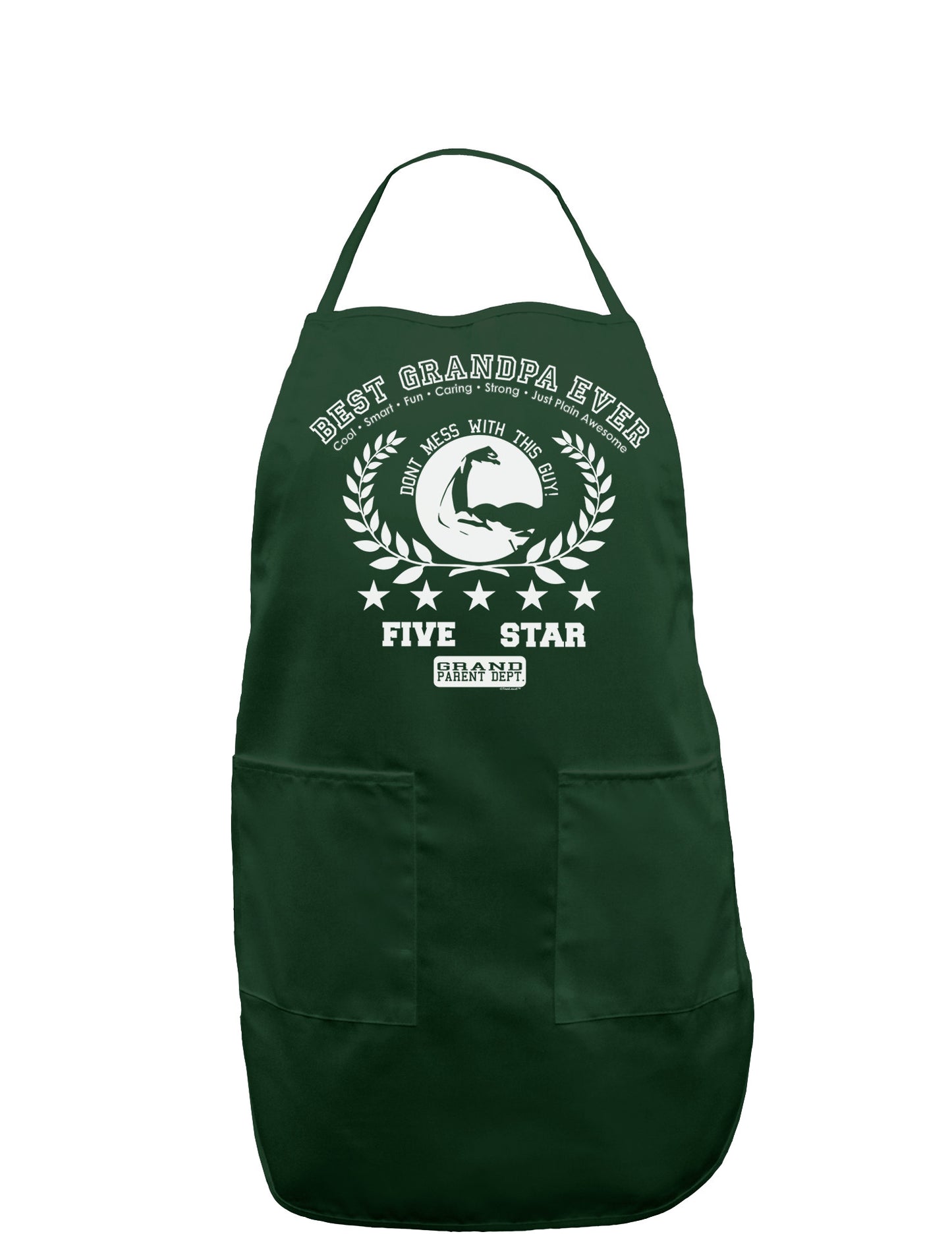 Best Grandpa Ever Collegiate Dark Adult Apron-Bib Apron-TooLoud-Hunter-One-Size-Davson Sales
