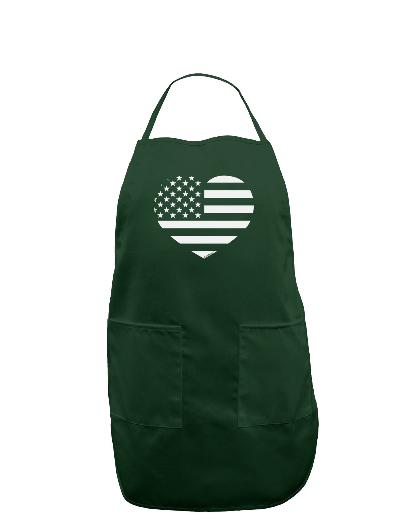 American Flag Heart Design - Stamp Style Dark Adult Apron by TooLoud-Bib Apron-TooLoud-Hunter-One-Size-Davson Sales