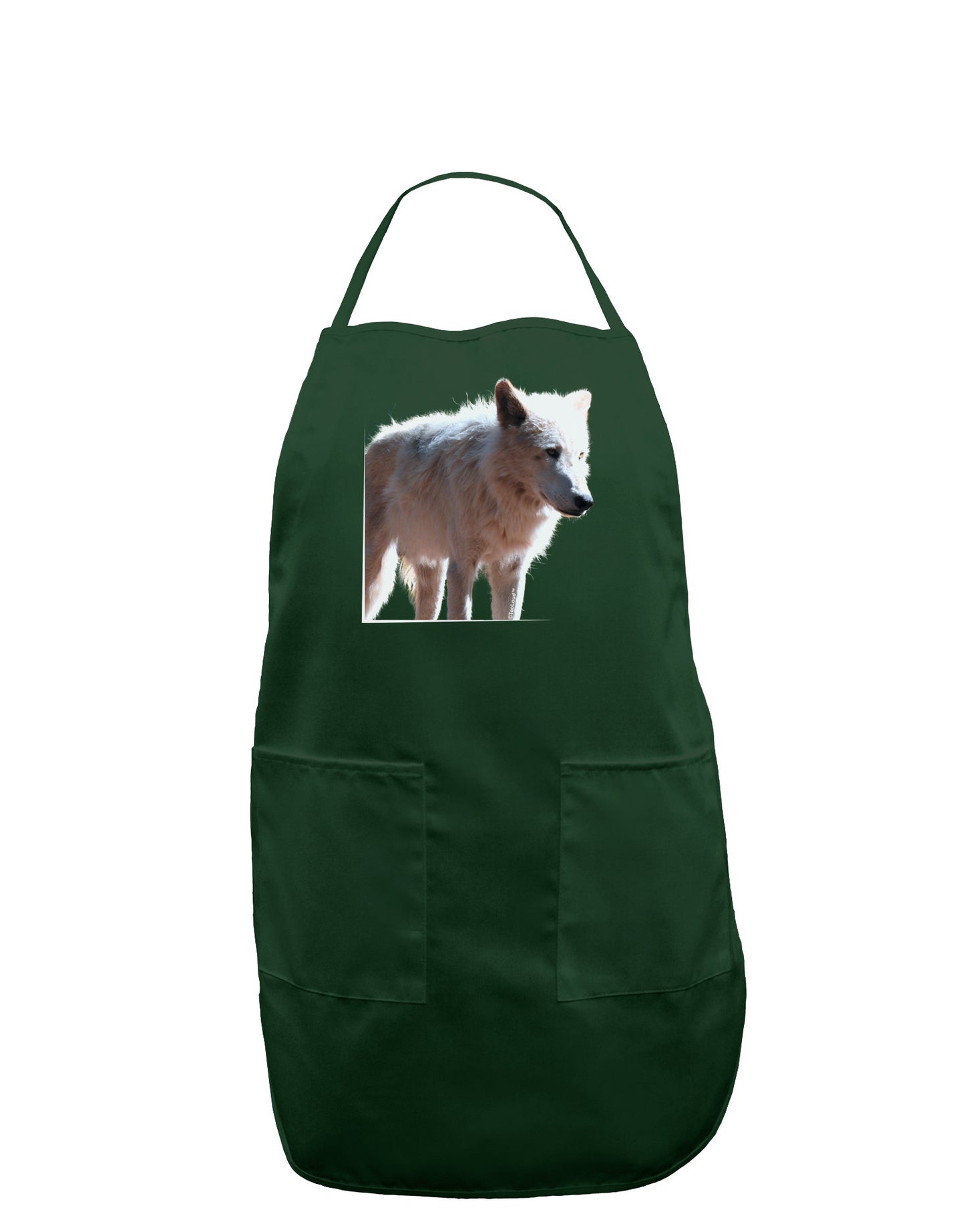 Magnificent Full White Wolf Dark Adult Apron-Bib Apron-TooLoud-Hunter-One-Size-Davson Sales