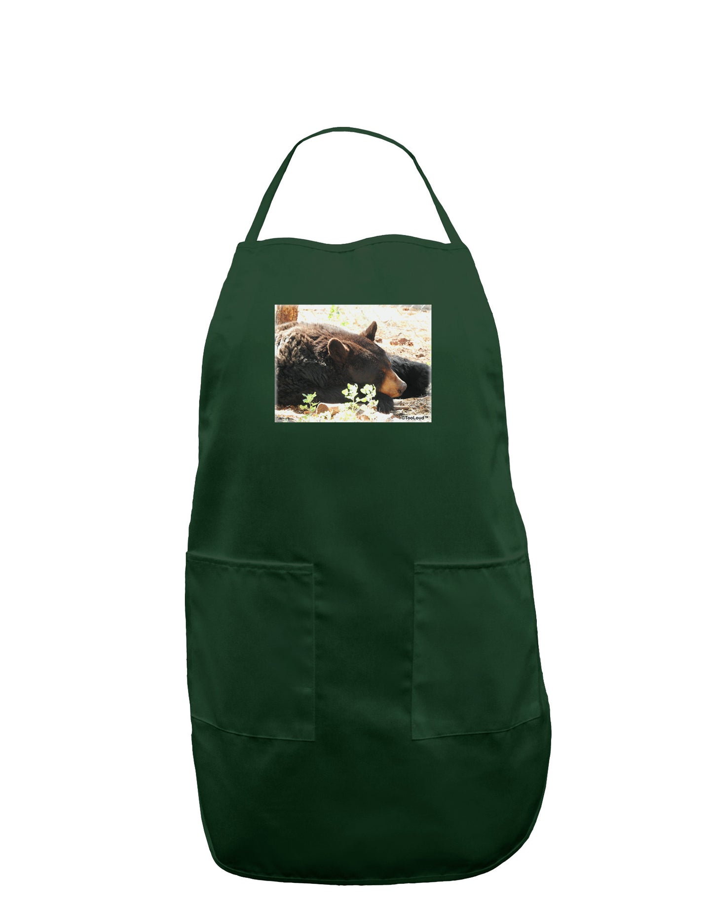 Laying Black Bear Dark Adult Apron-Bib Apron-TooLoud-Hunter-One-Size-Davson Sales