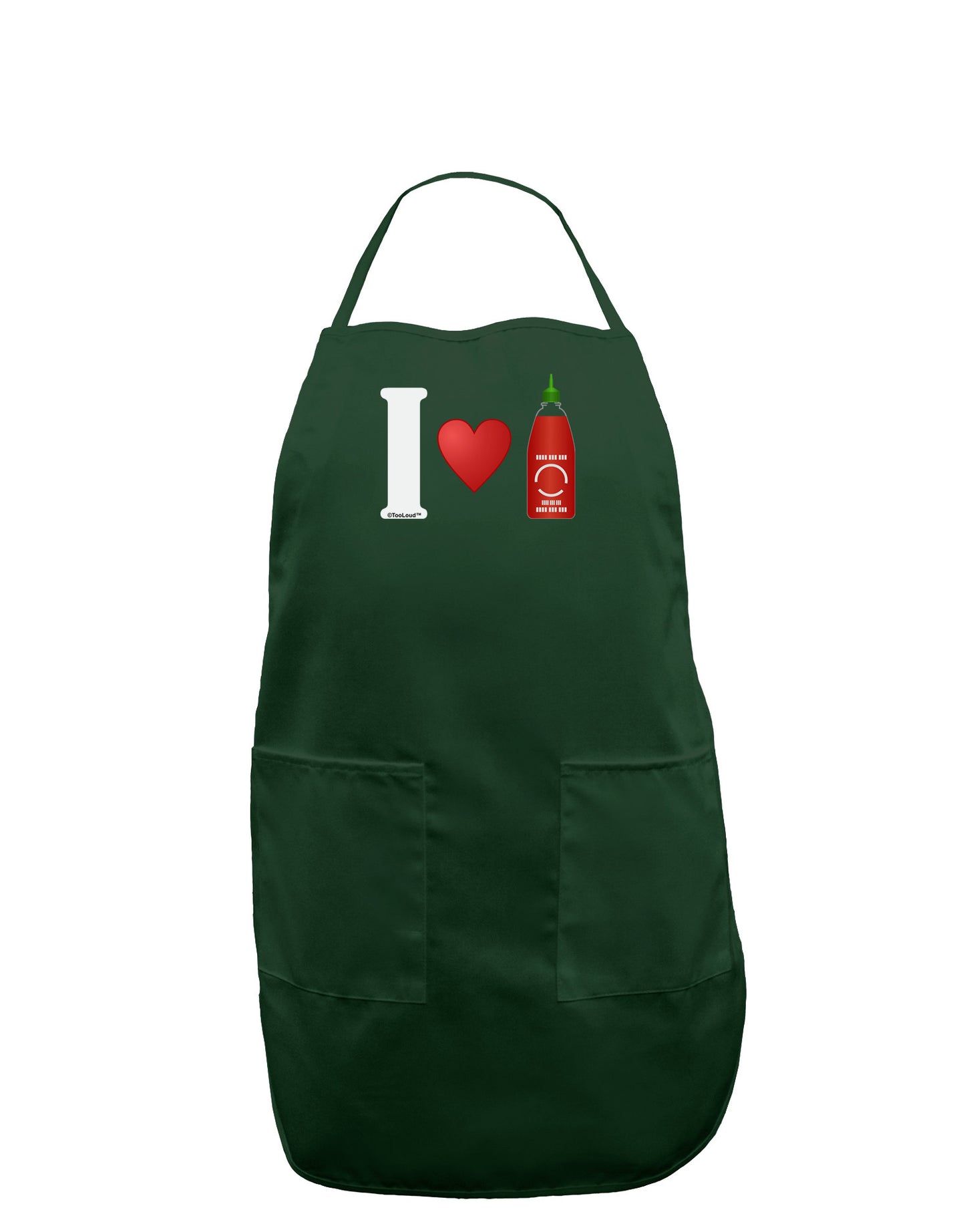 I Heart Sriracha Design Dark Adult Apron by TooLoud-Bib Apron-TooLoud-Hunter-One-Size-Davson Sales