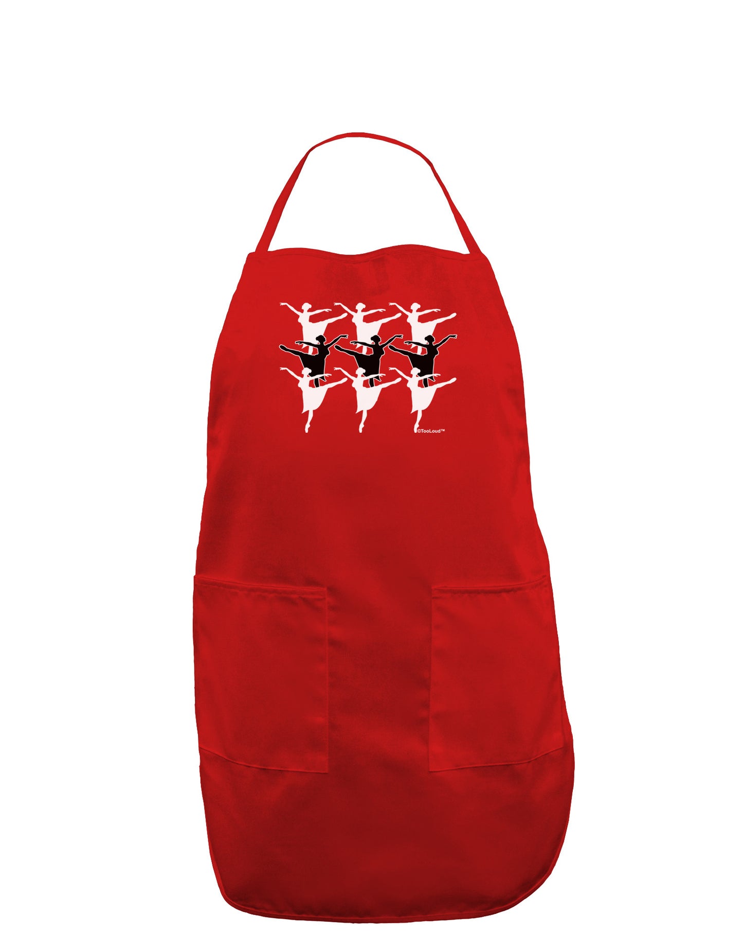 Nine Ladies Dancing Dark Adult Apron-Bib Apron-TooLoud-Red-One-Size-Davson Sales