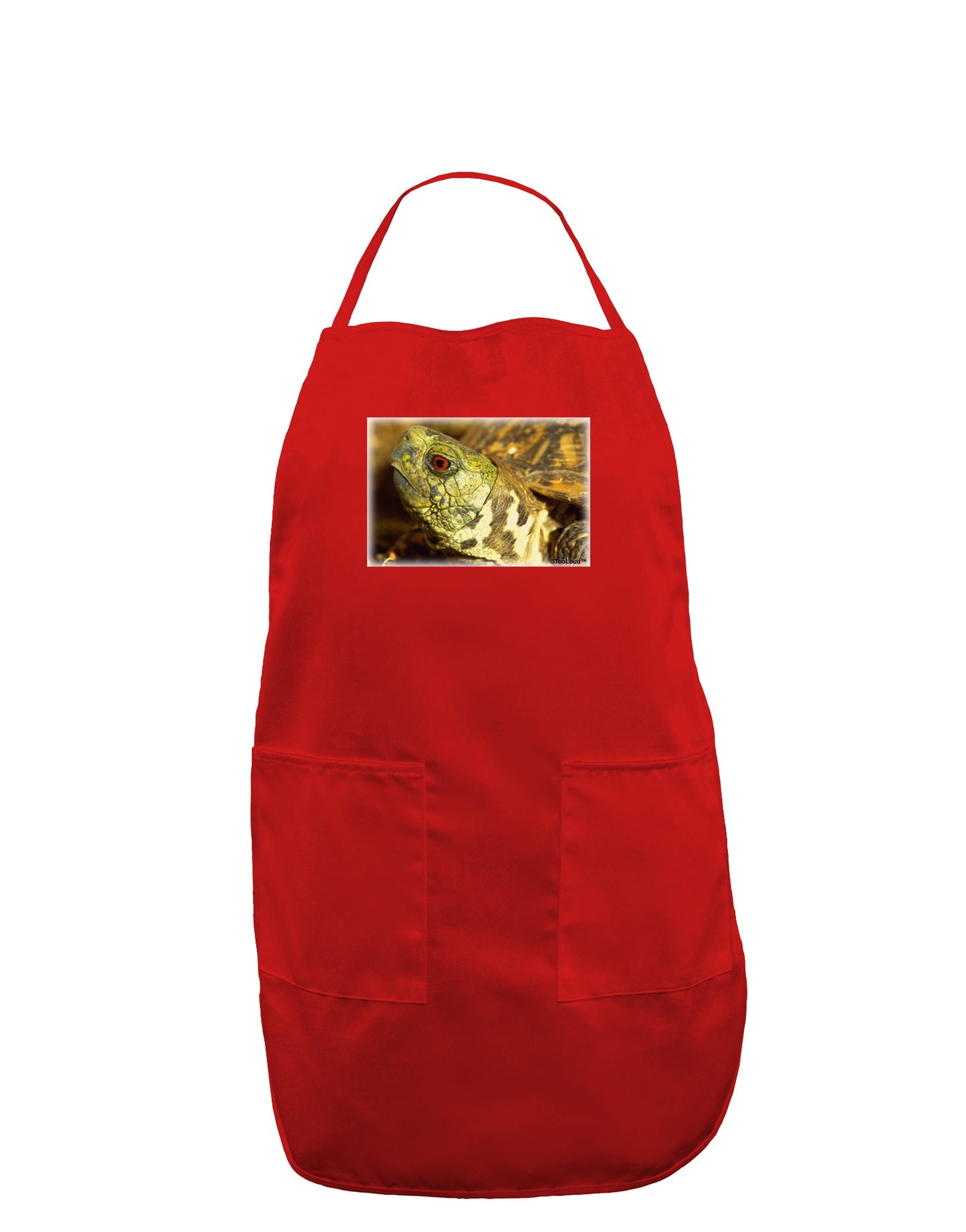 Menacing Turtle Dark Adult Apron-Bib Apron-TooLoud-Red-One-Size-Davson Sales