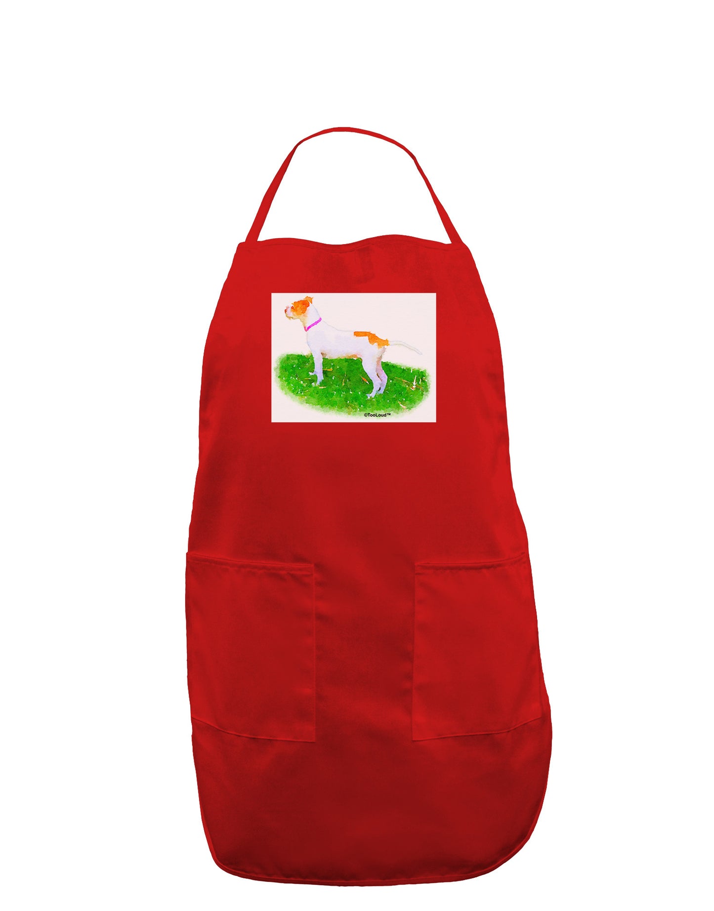 Vigilant Dog Watercolor Dark Adult Apron-Bib Apron-TooLoud-Red-One-Size-Davson Sales