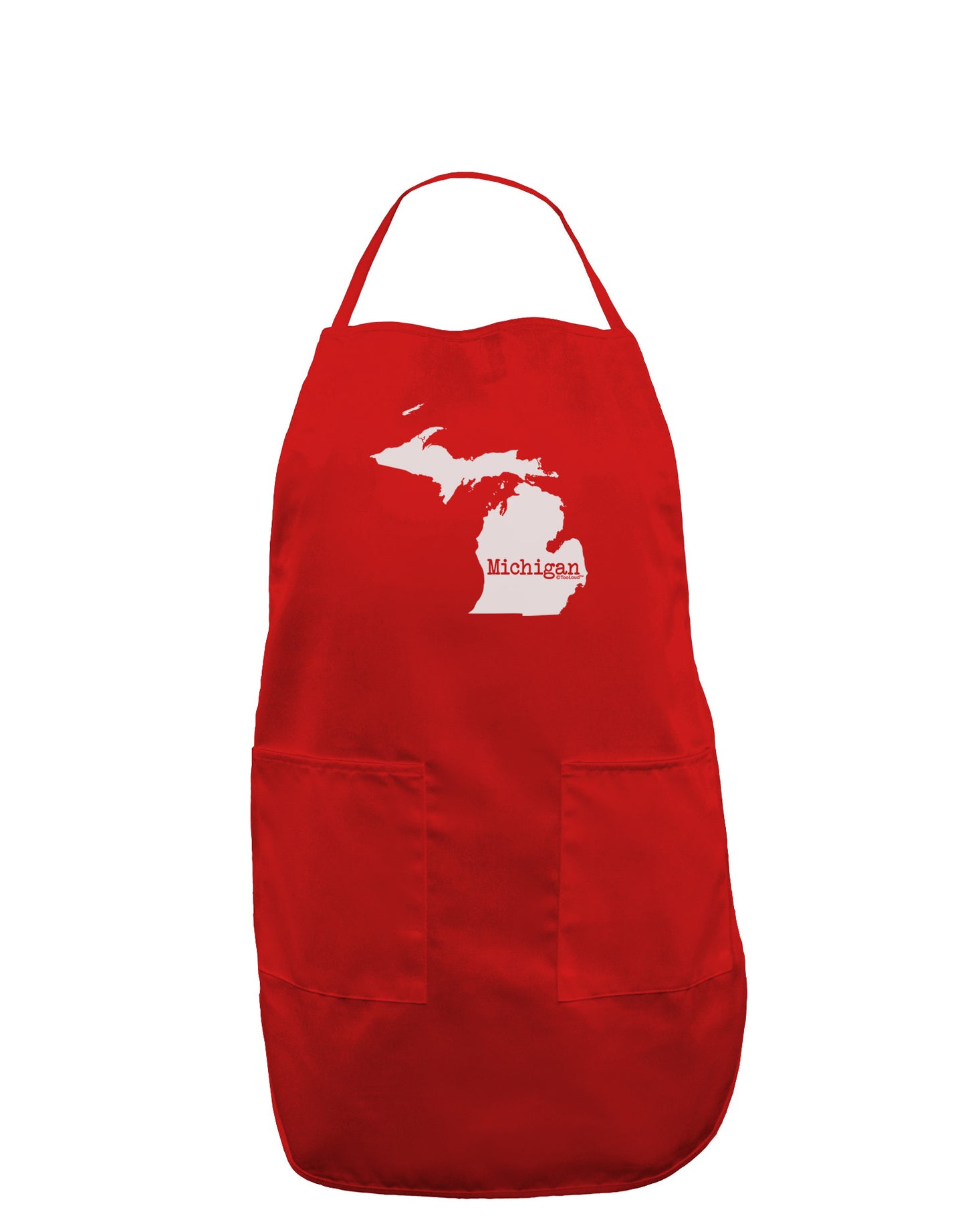 Michigan - United States Shape Dark Adult Apron-Bib Apron-TooLoud-Red-One-Size-Davson Sales