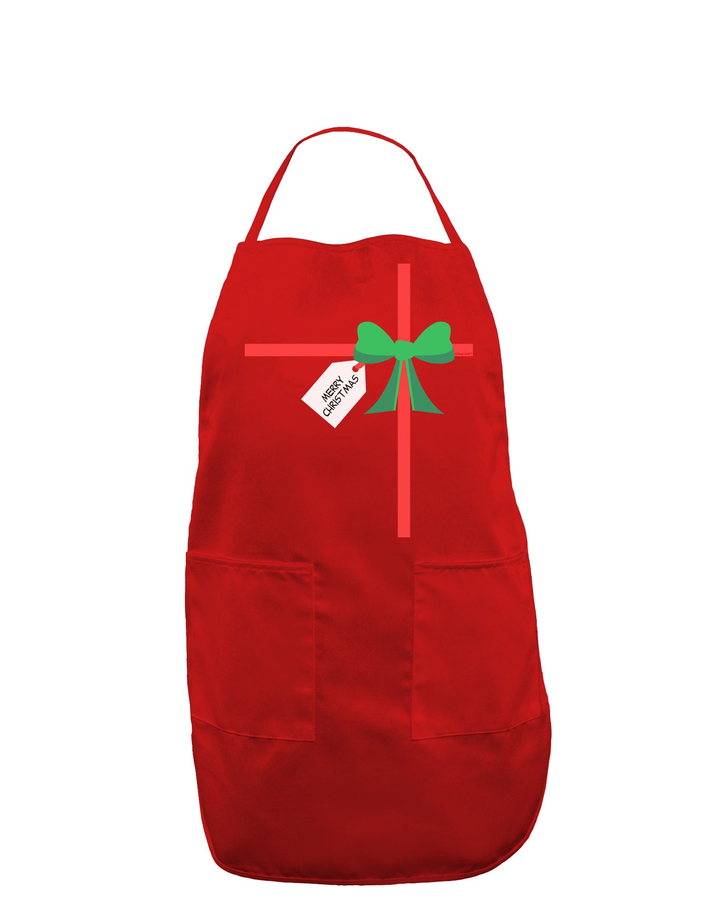 Merry Christmas Present Gift Dark Adult Apron-Bib Apron-TooLoud-Red-One-Size-Davson Sales