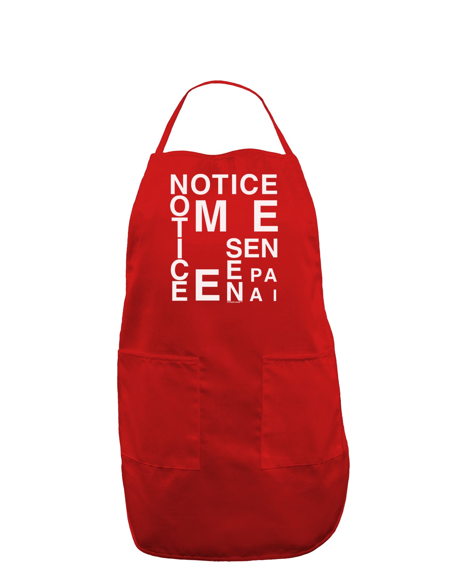 Notice Me Senpai Artistic Text Dark Adult Apron-Bib Apron-TooLoud-Red-One-Size-Davson Sales