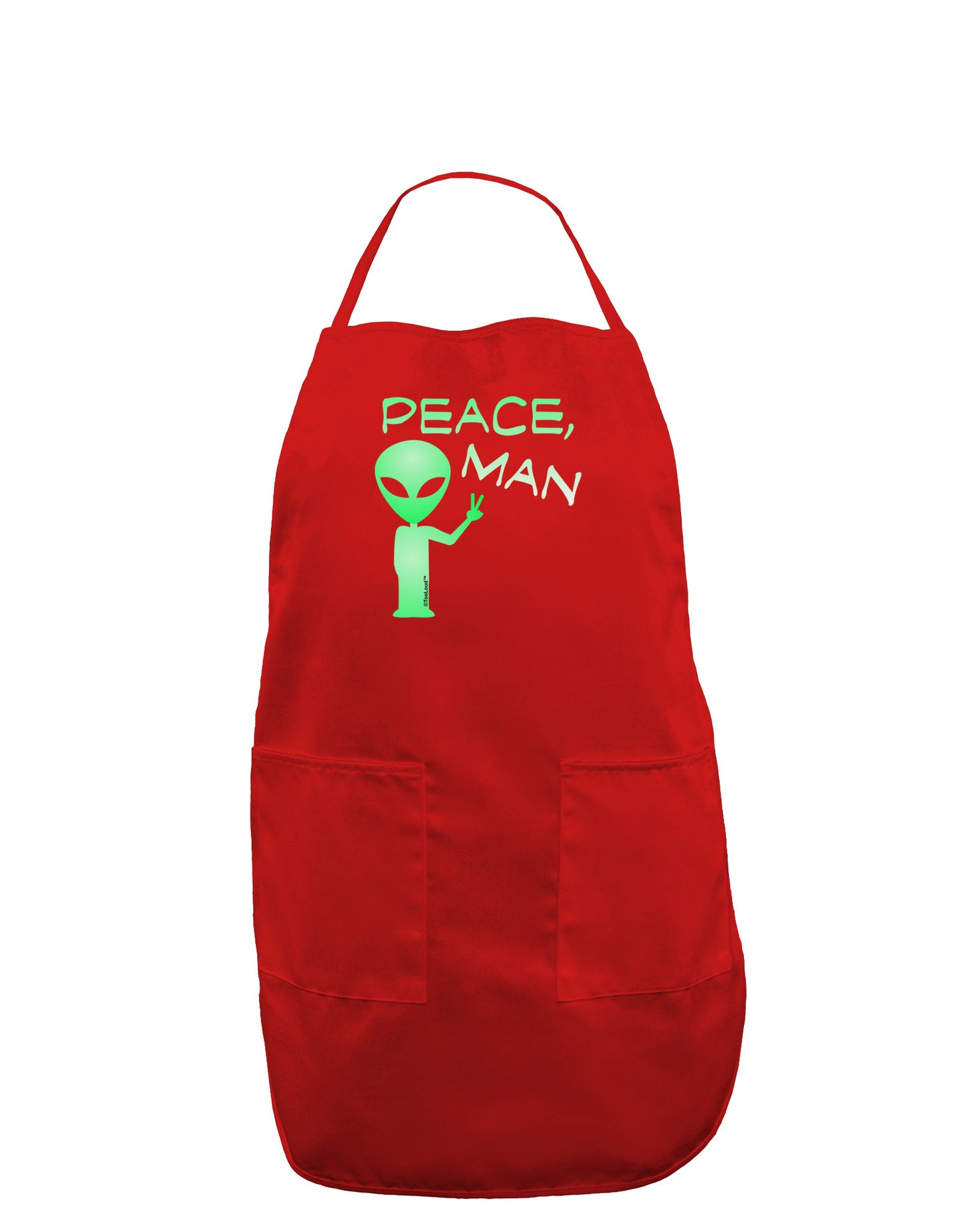 Peace Man Alien Dark Adult Apron-Bib Apron-TooLoud-Red-One-Size-Davson Sales