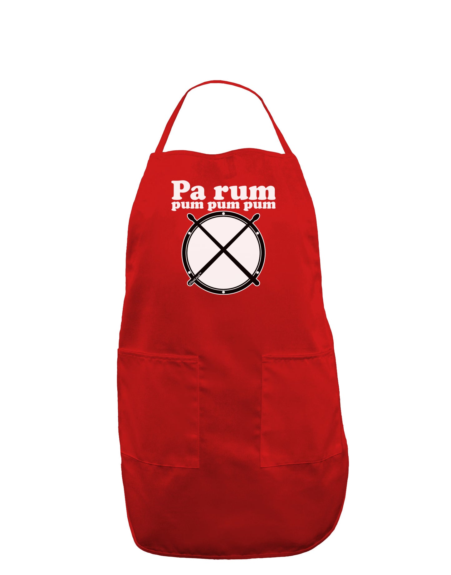Pa Rum Pum Pum Pum BnW Dark Adult Apron-Bib Apron-TooLoud-Red-One-Size-Davson Sales