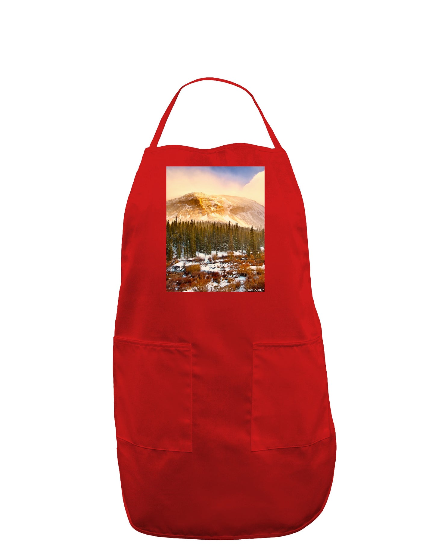 Nature Photography - Mountain Glow Dark Adult Apron by-Bib Apron-TooLoud-Red-One-Size-Davson Sales