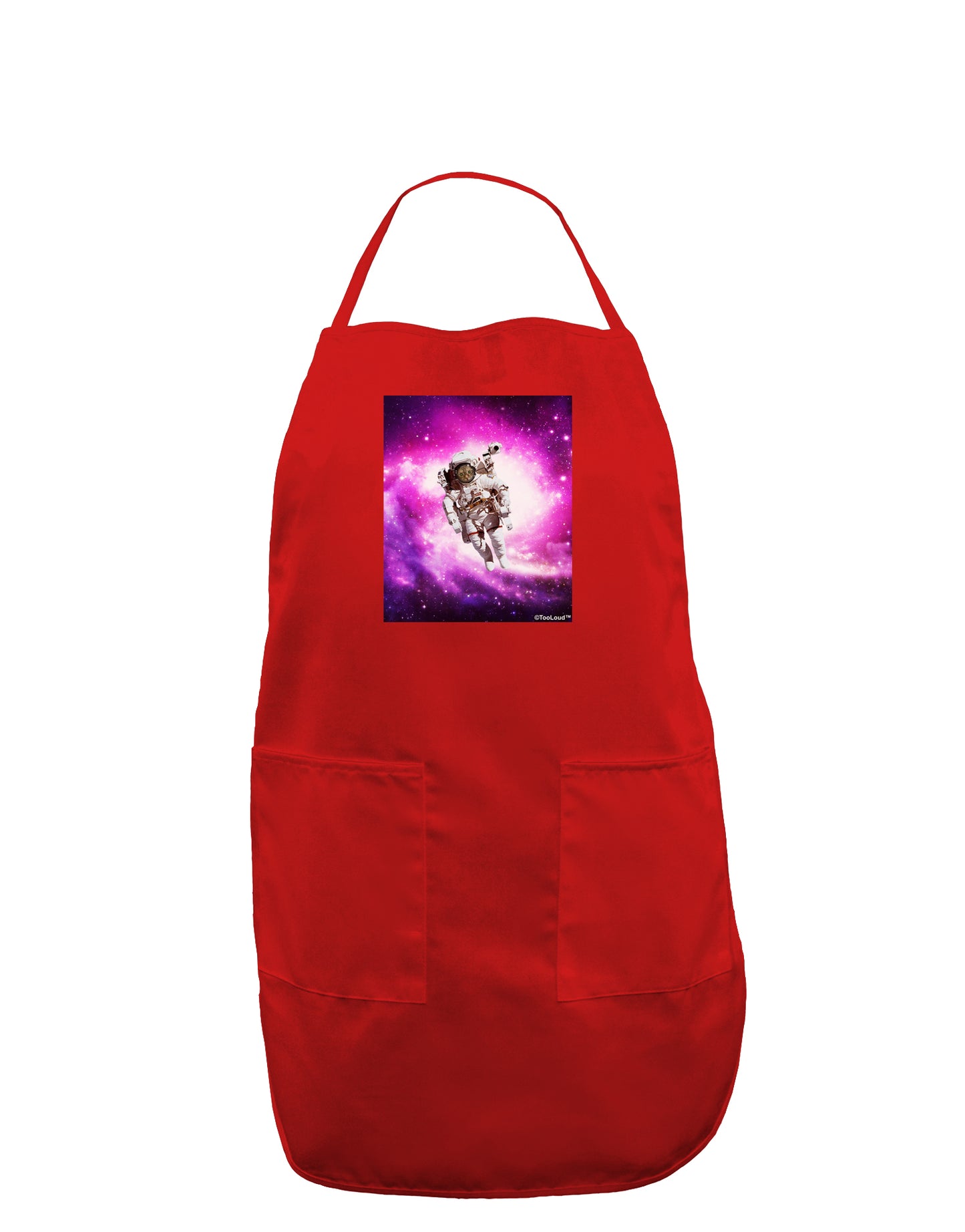 Astronaut Cat Dark Adult Apron-Bib Apron-TooLoud-Red-One-Size-Davson Sales