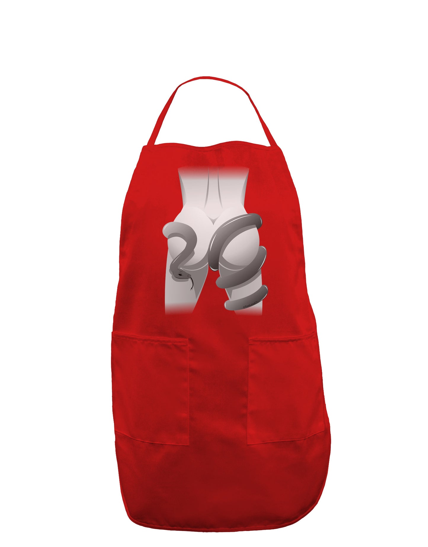 Lady Anaconda Design Grayscale Dark Adult Apron-Bib Apron-TooLoud-Red-One-Size-Davson Sales