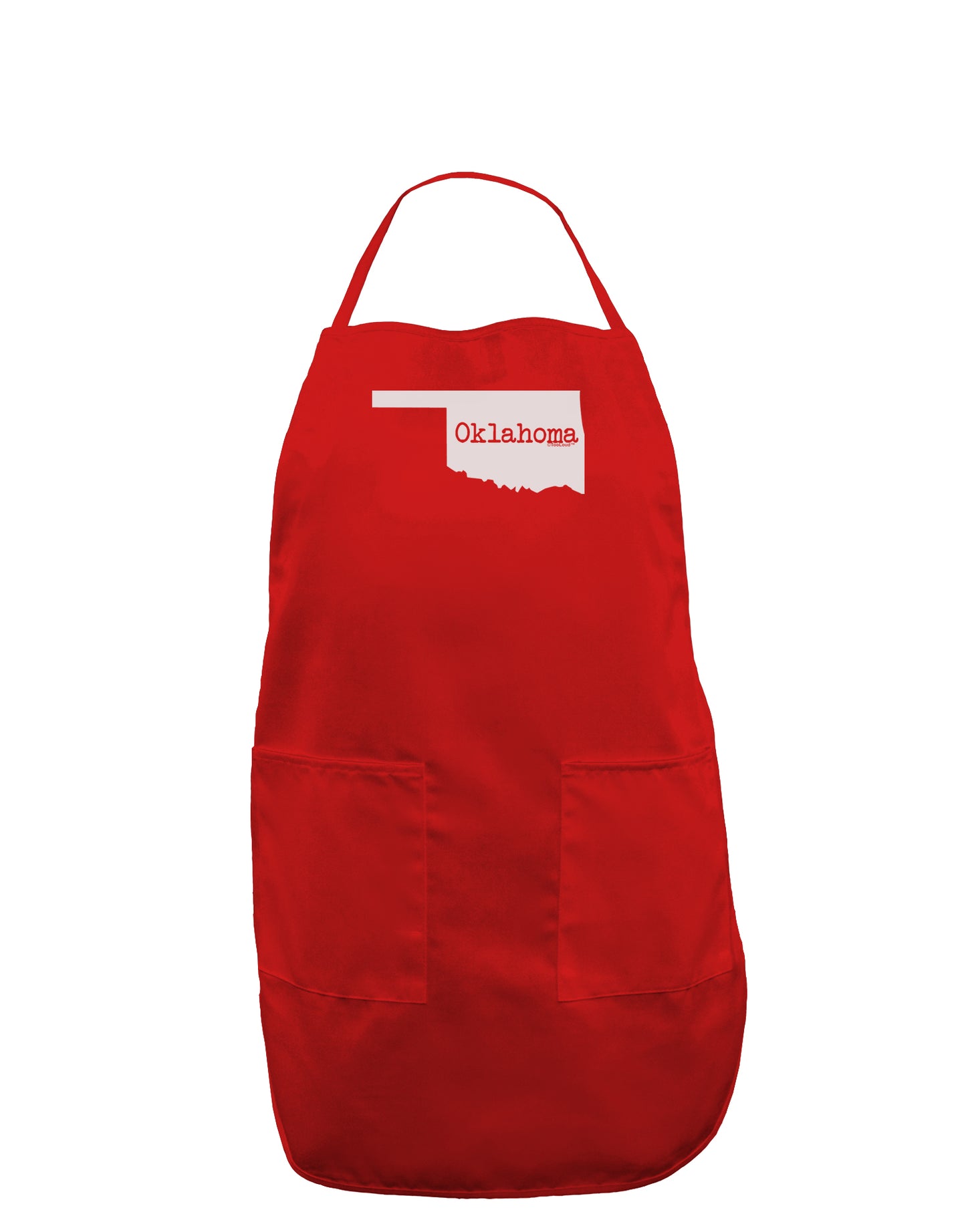 Oklahoma - United States Shape Dark Adult Apron by TooLoud-Bib Apron-TooLoud-Red-One-Size-Davson Sales