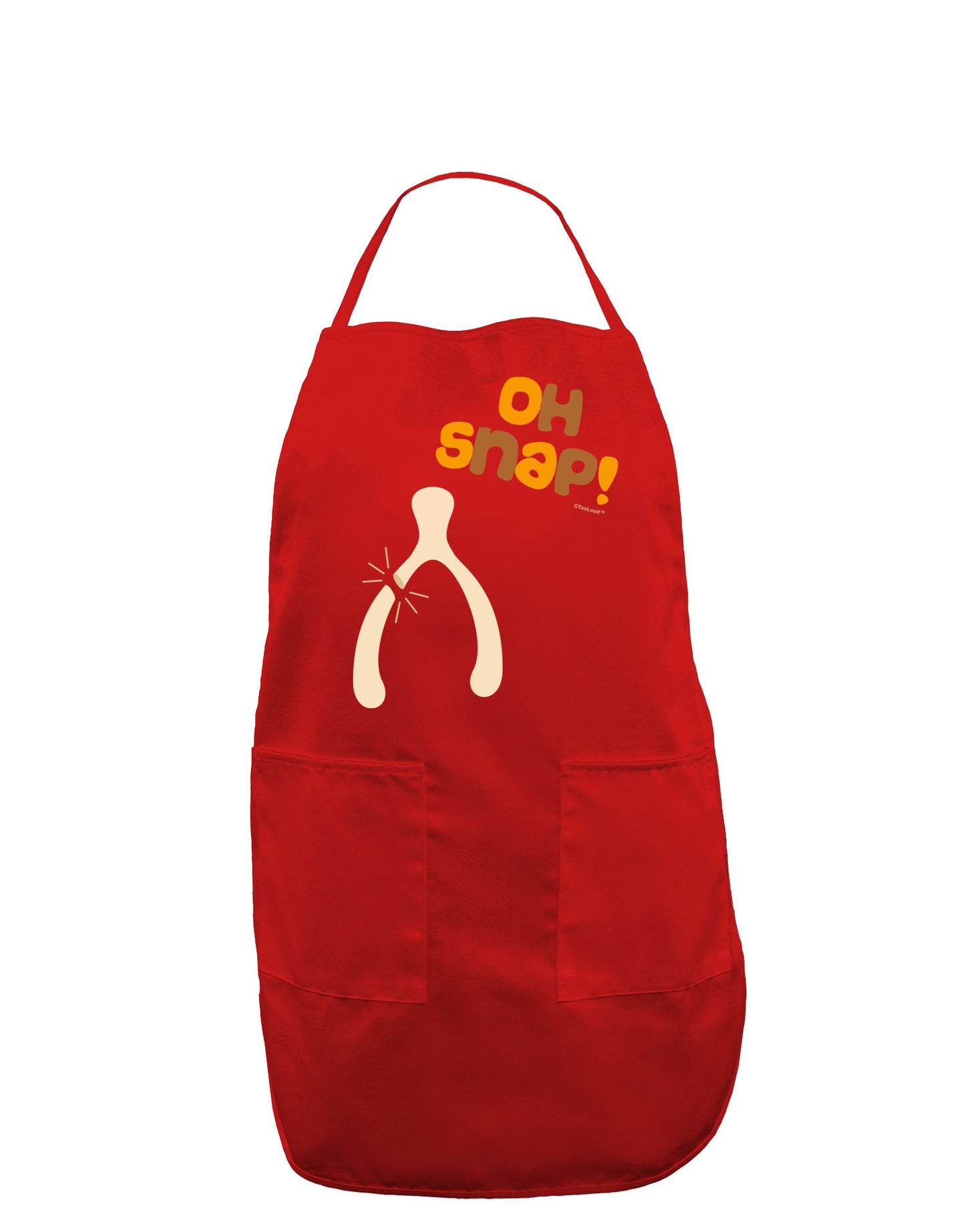 Oh Snap Wishbone - Thanksgiving Dark Adult Apron-Bib Apron-TooLoud-Red-One-Size-Davson Sales