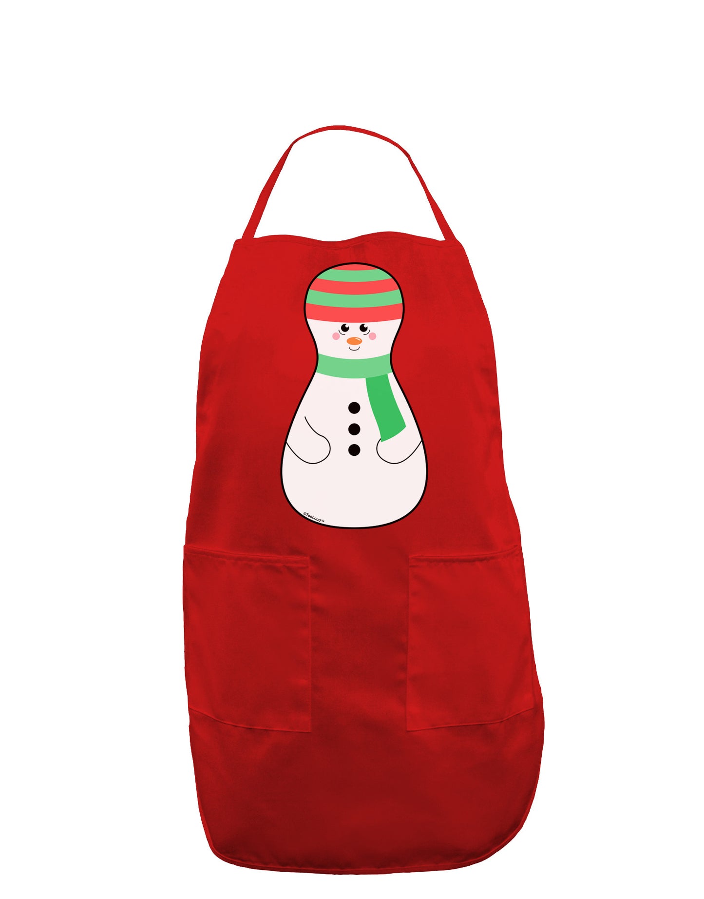 Cute Snowman Matryoshka Nesting Doll - Christmas Dark Adult Apron-Bib Apron-TooLoud-Red-One-Size-Davson Sales