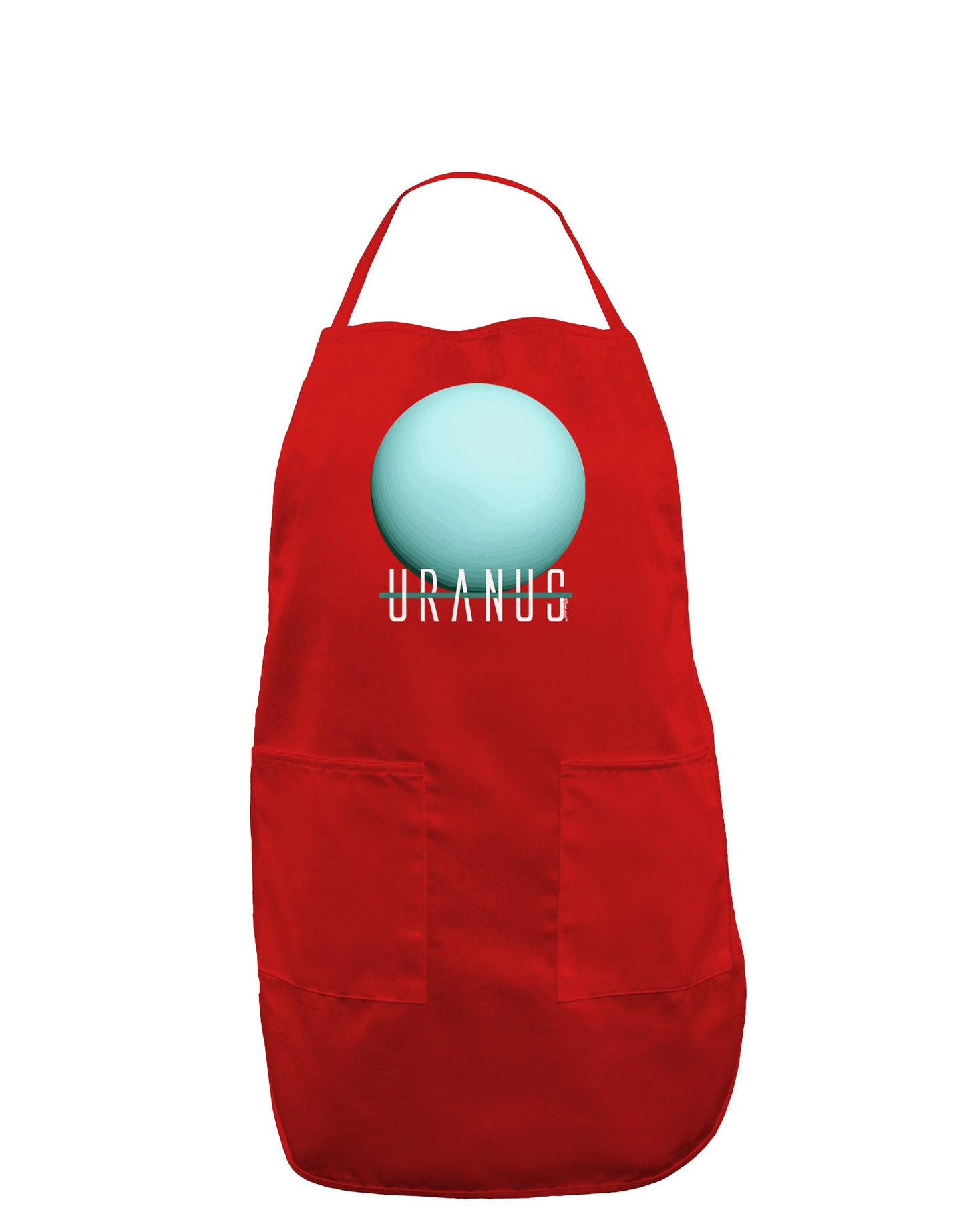 Planet Uranus Text Dark Adult Apron-Bib Apron-TooLoud-Red-One-Size-Davson Sales