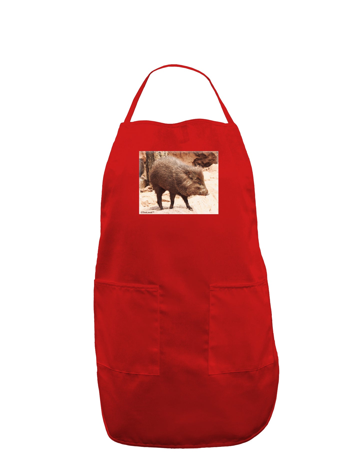 Little Javelina Dark Adult Apron-Bib Apron-TooLoud-Red-One-Size-Davson Sales