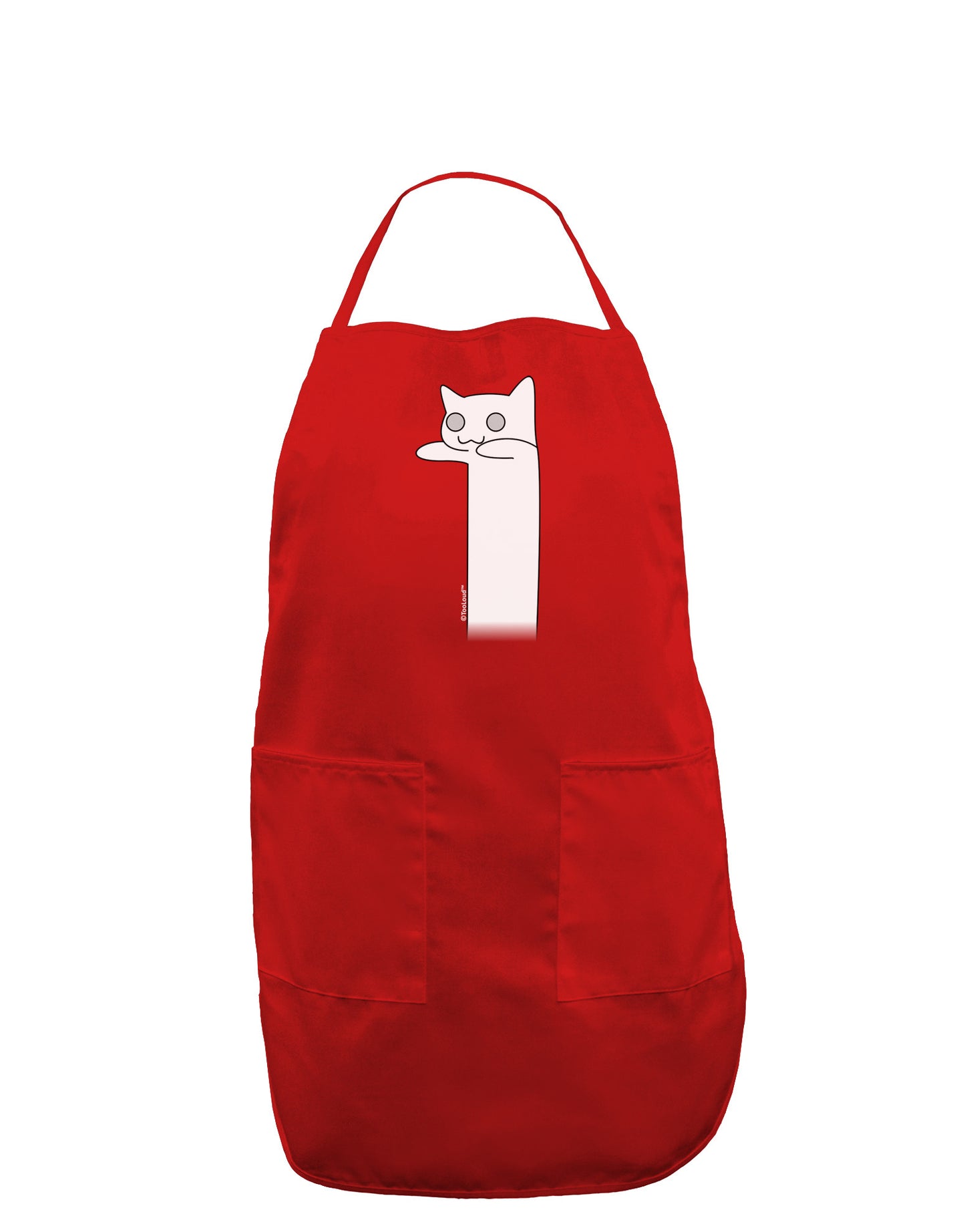 Longcat - Internet Humor Dark Adult Apron by TooLoud-Bib Apron-TooLoud-Red-One-Size-Davson Sales