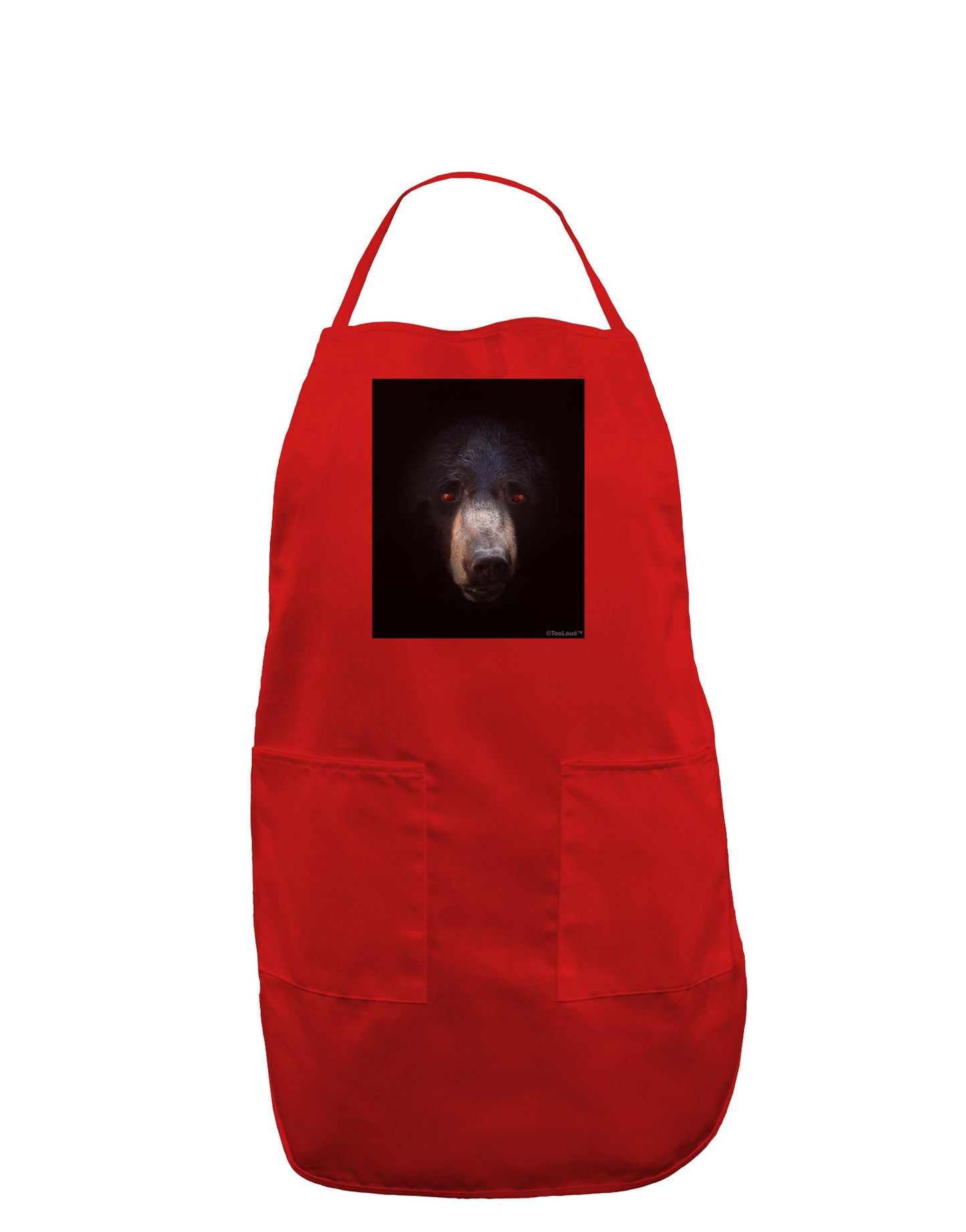 Scary Black Bear Dark Adult Apron-Bib Apron-TooLoud-Red-One-Size-Davson Sales