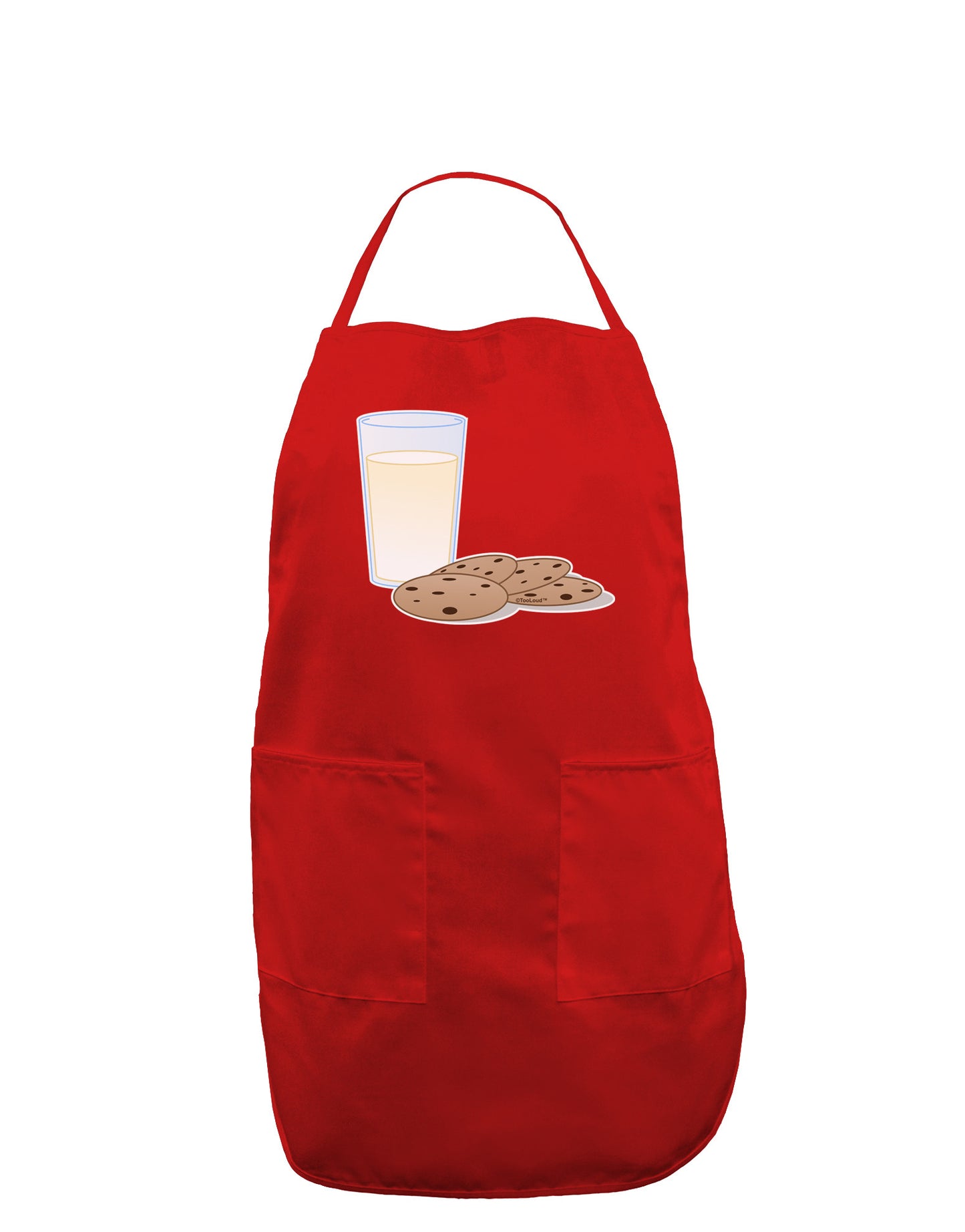 Milk and Cookies Design Dark Adult Apron-Bib Apron-TooLoud-Red-One-Size-Davson Sales