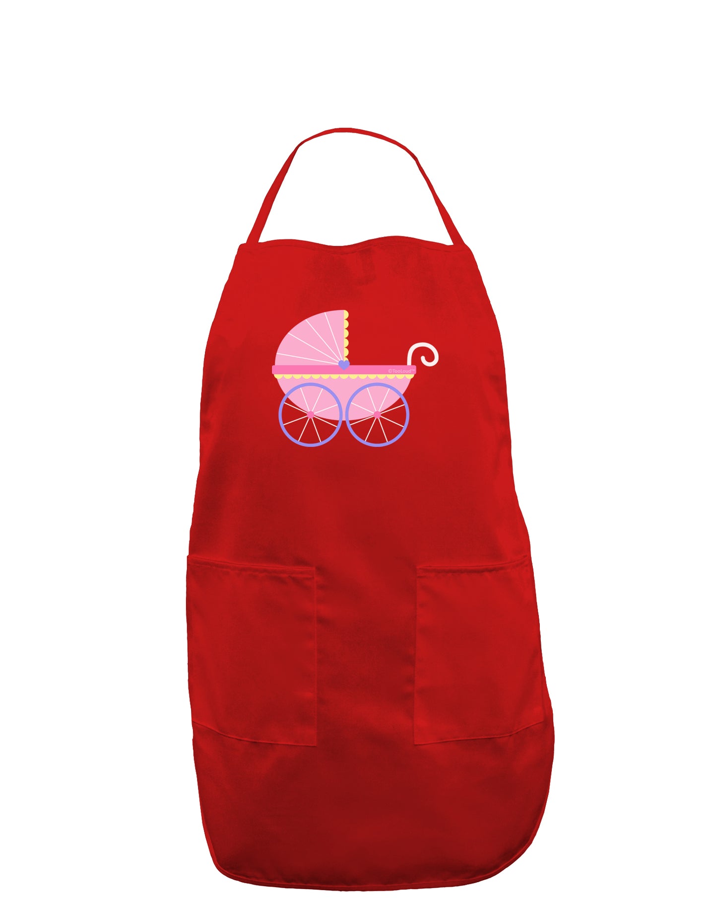 Baby Girl Carriage Dark Adult Apron-Bib Apron-TooLoud-Red-One-Size-Davson Sales