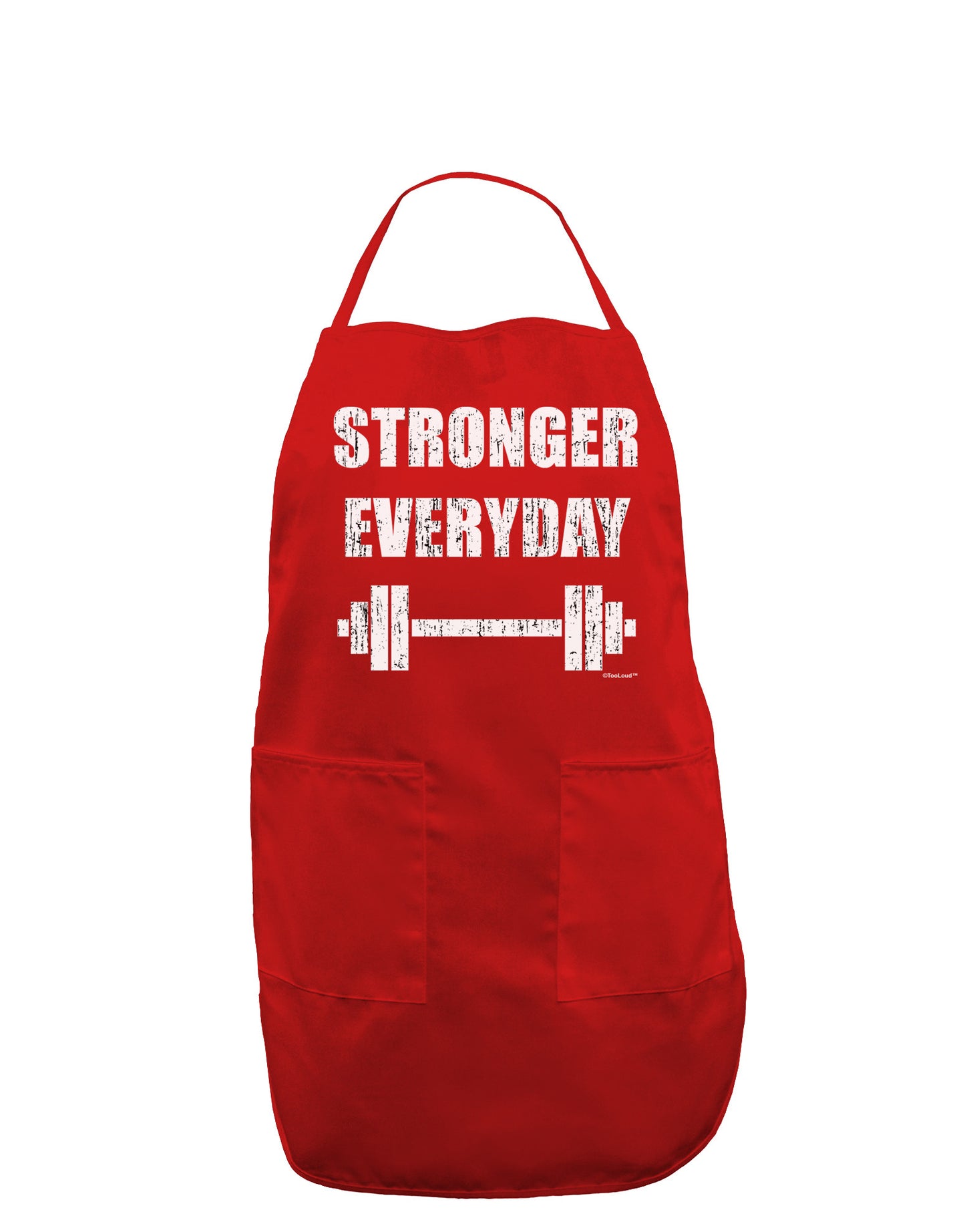 Stronger Everyday Gym Workout Dark Adult Apron-Bib Apron-TooLoud-Red-One-Size-Davson Sales