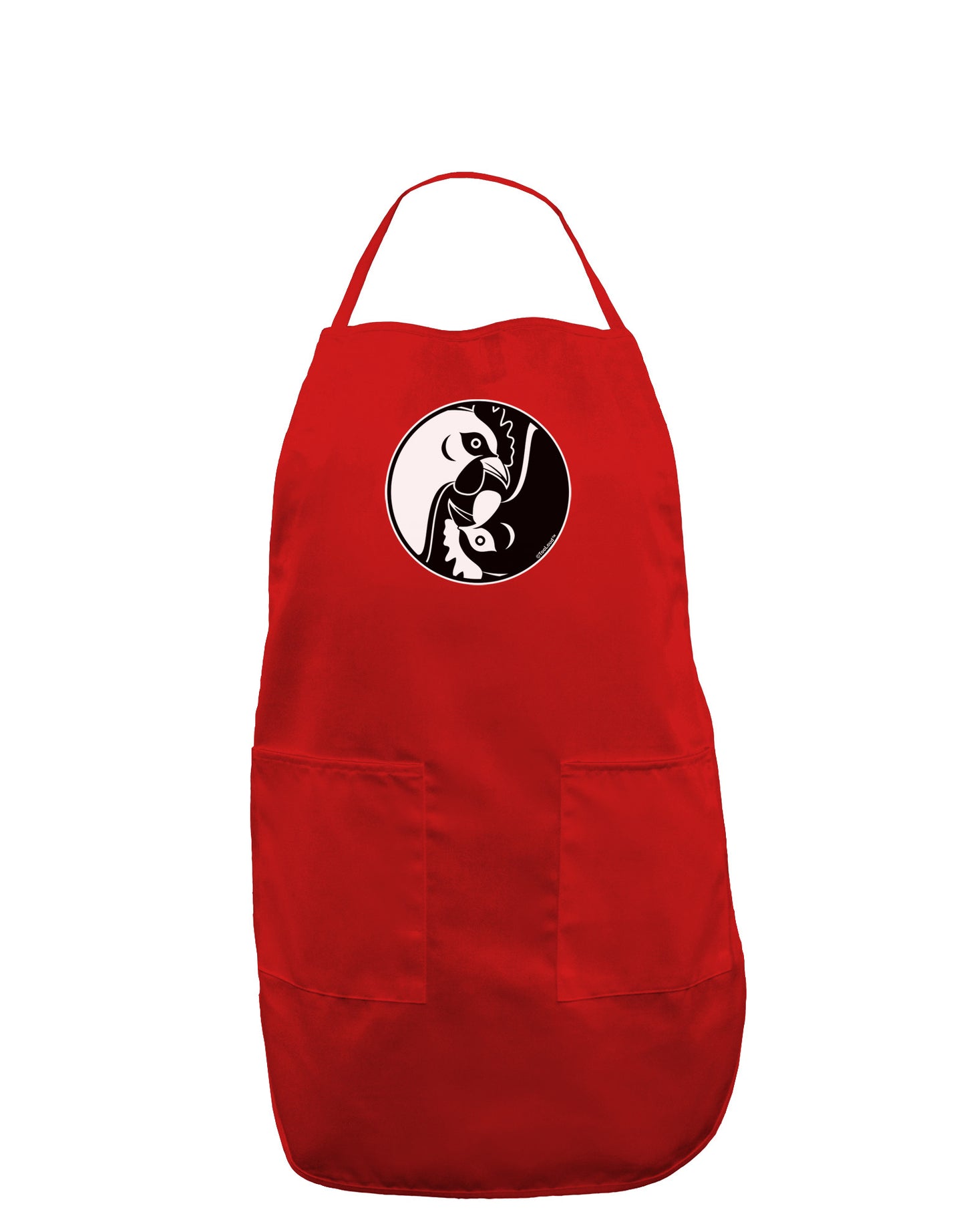 TooLoud Yin Yang Chicken Dark Adult Apron-Bib Apron-TooLoud-Red-One-Size-Davson Sales