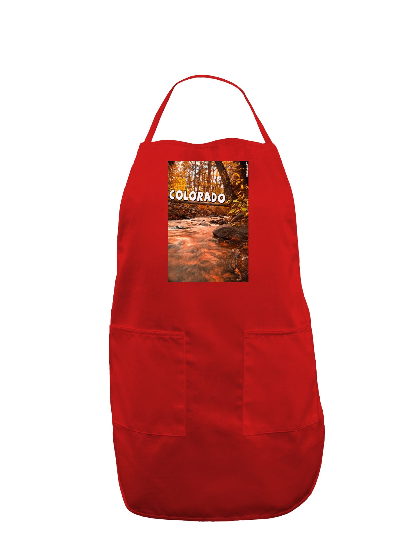 Mt Shavano Colorado Text Dark Adult Apron-Bib Apron-TooLoud-Red-One-Size-Davson Sales